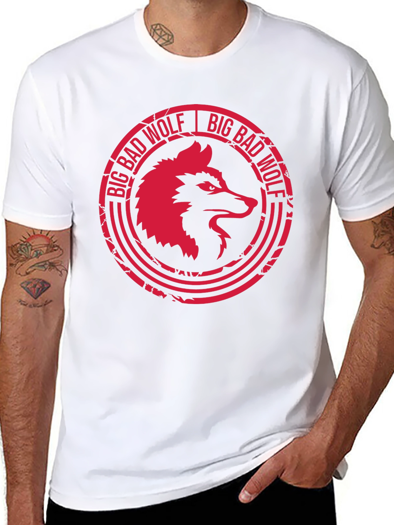 Big Bad Wolf Graphic Tee - Black Cotton T-Shirt