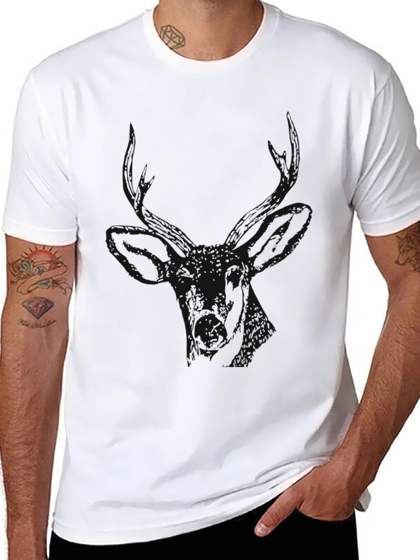 Mens Black Crew Neck Short Sleeve T-Shirt