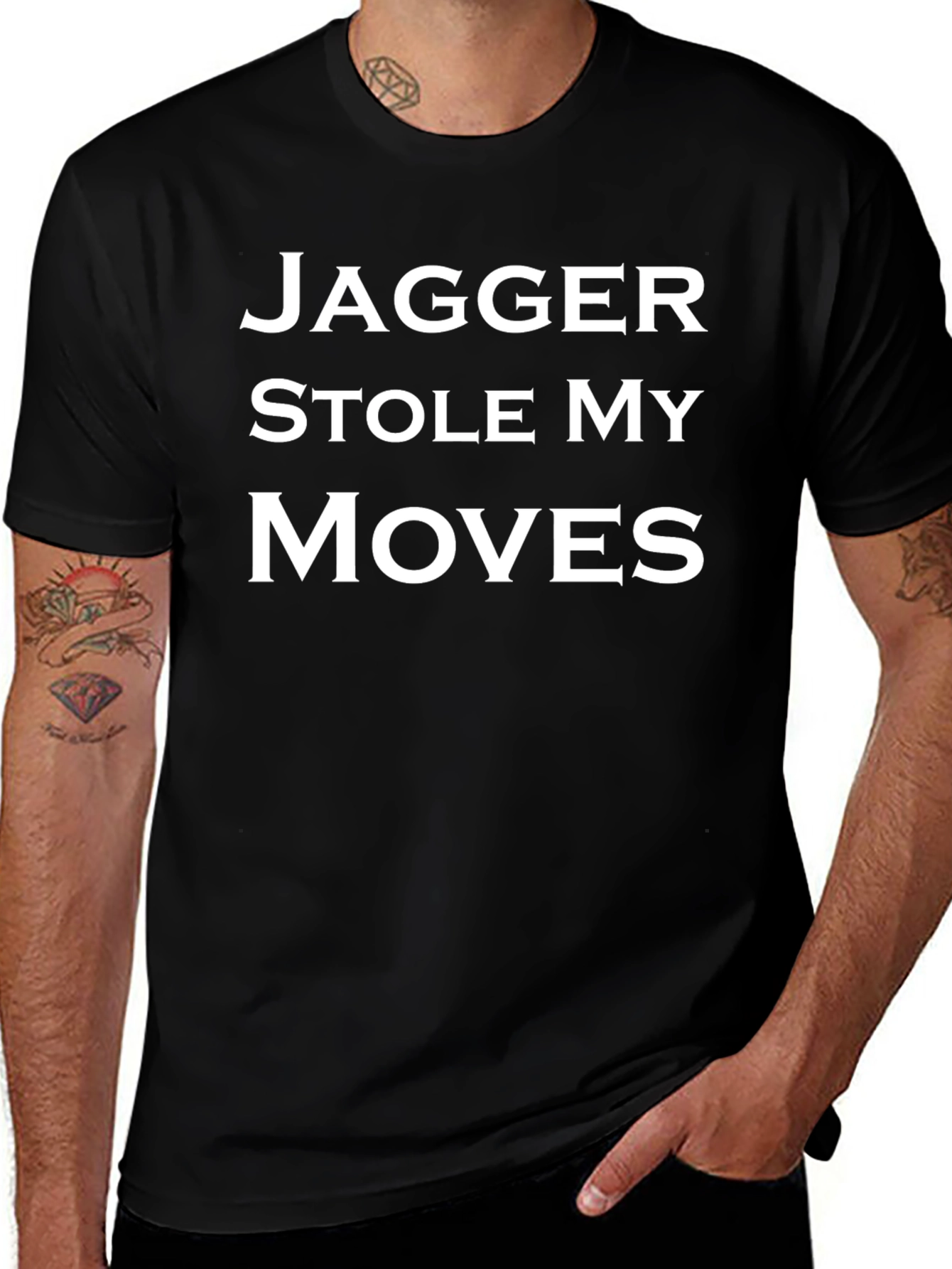 Jagger Stole My Moves Black Graphic T-Shirt