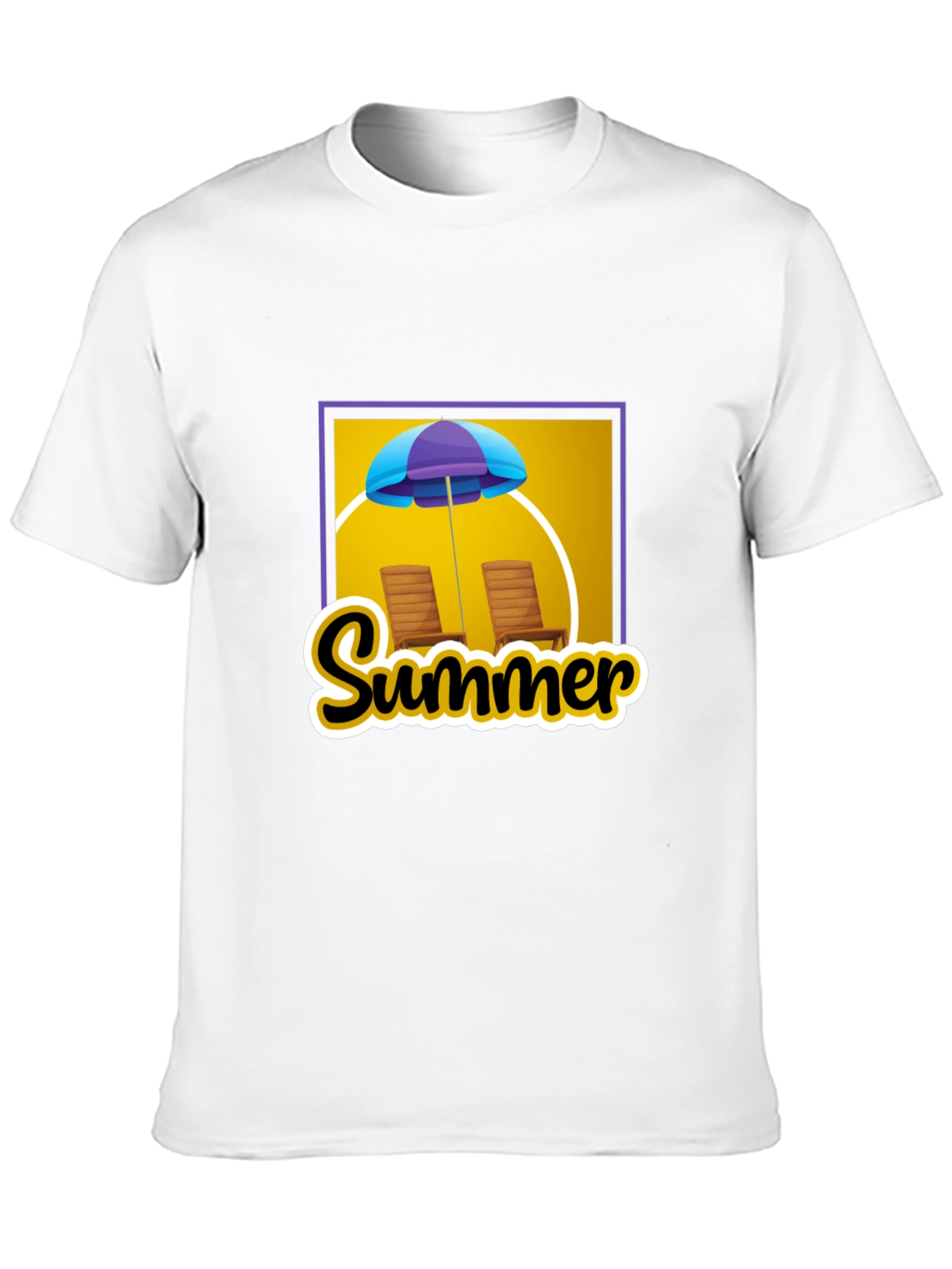 Summer Vibes Graphic Tee - Beach Umbrella Design