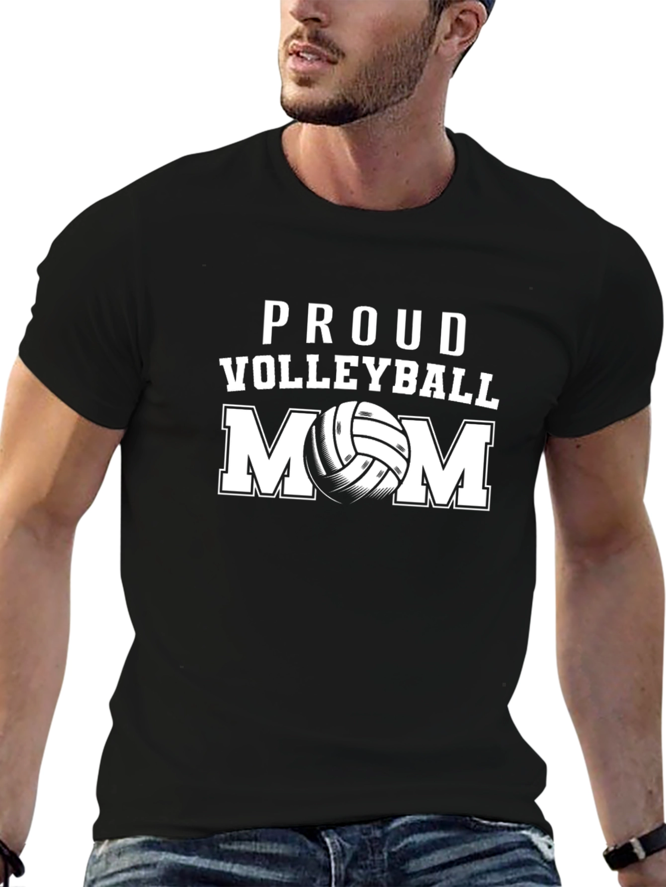 Proud Volleyball Mom Graphic T-Shirt