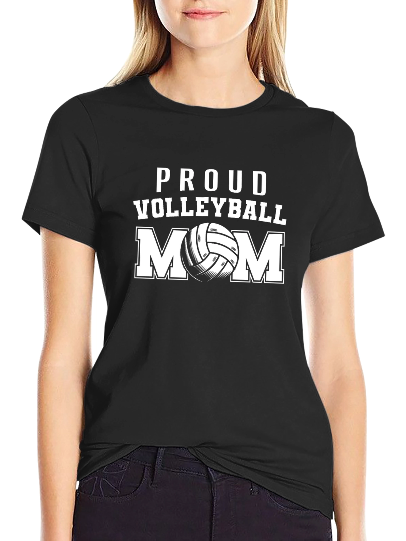 Proud Volleyball Mom Graphic T-Shirt