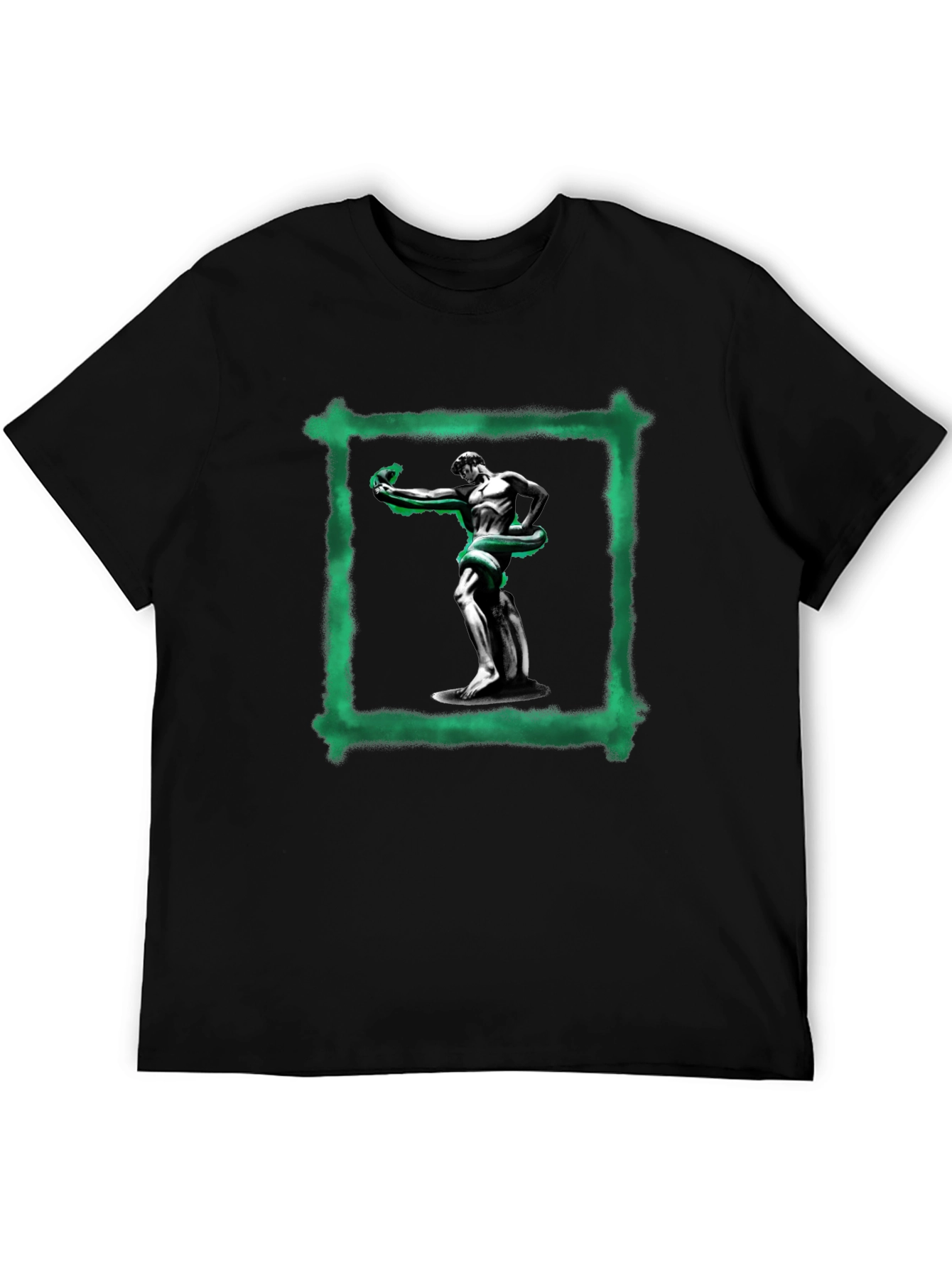 Statue & Serpent Graphic Black T-Shirt