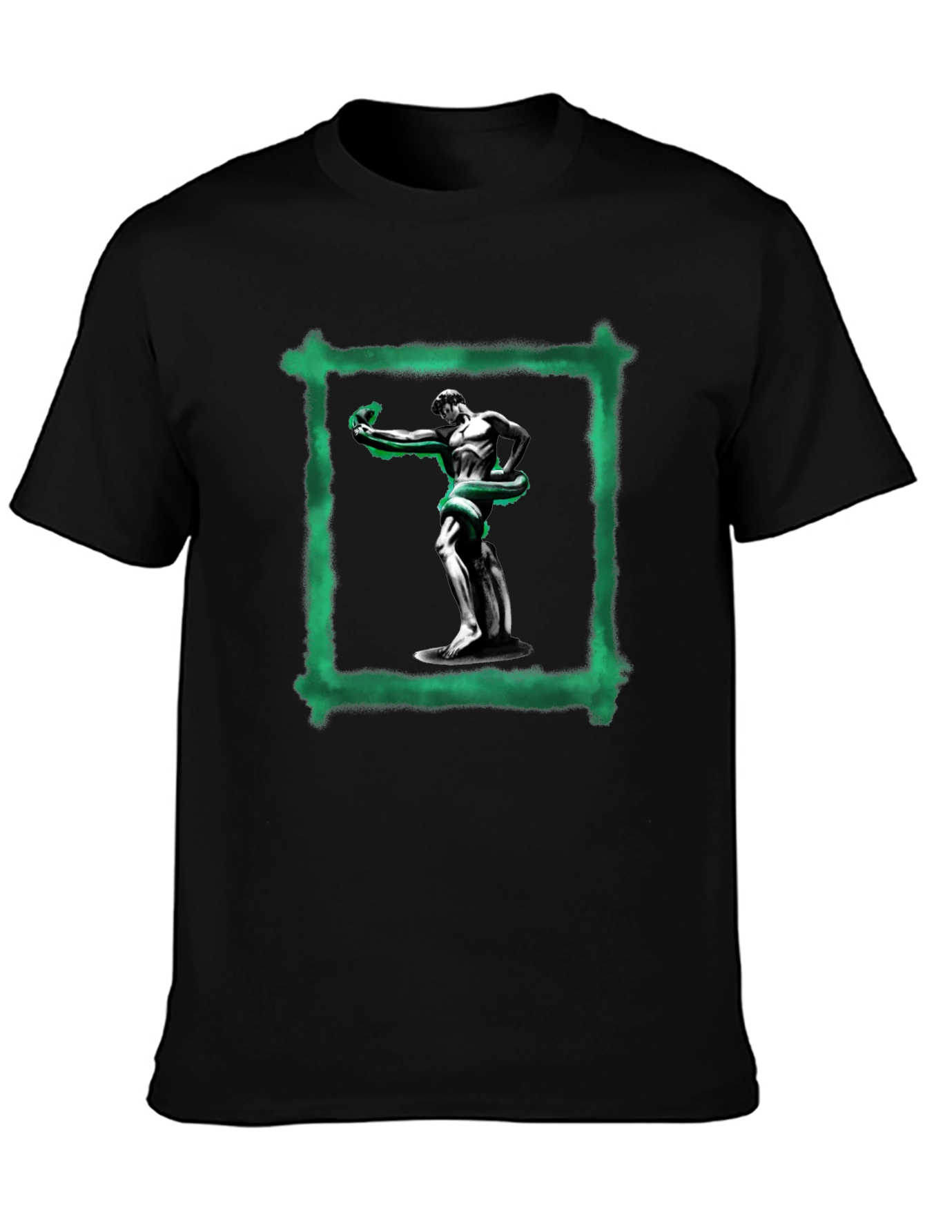 Statue & Serpent Graphic Black T-Shirt