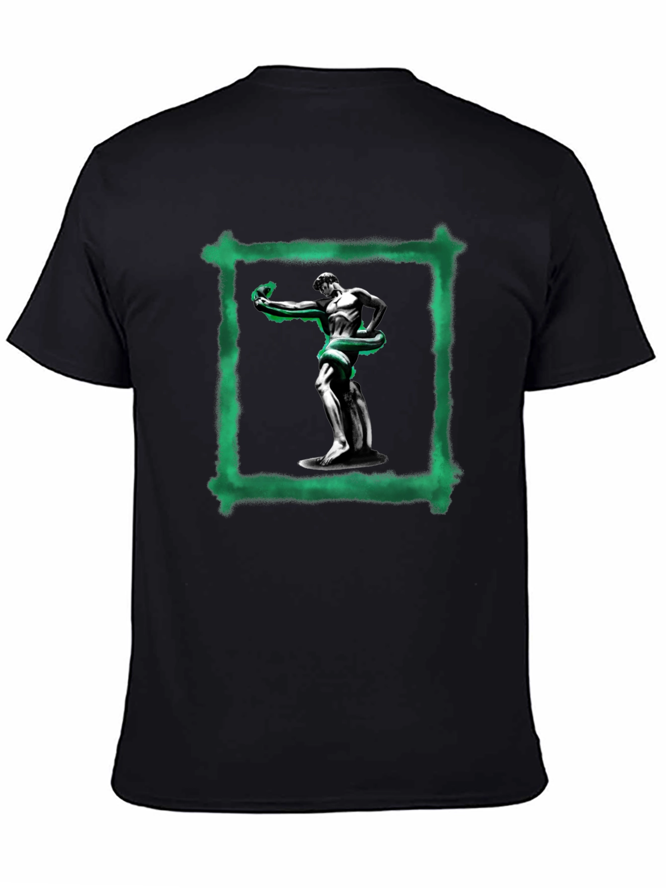Statue & Serpent Graphic Black T-Shirt