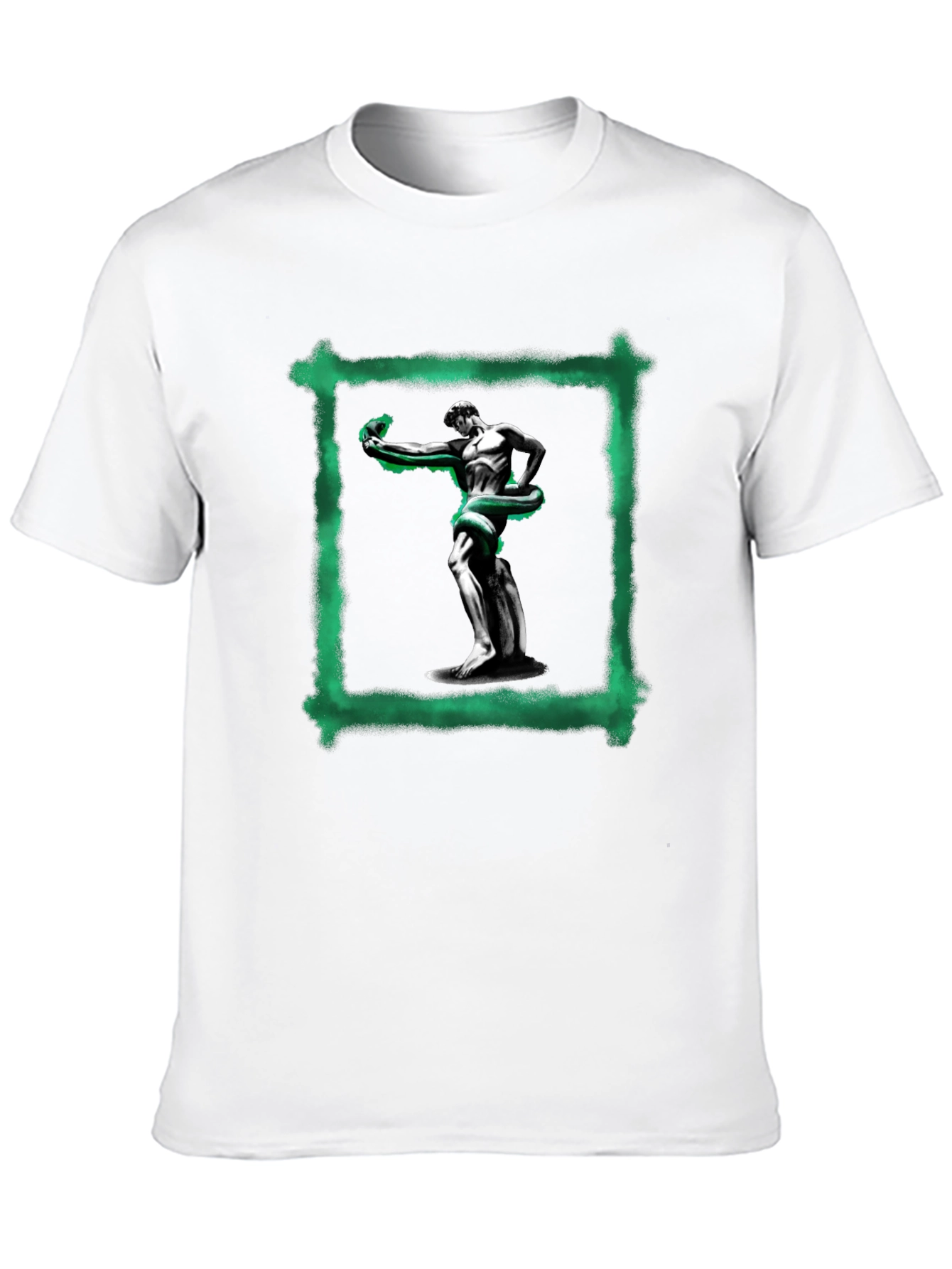 Statue & Serpent Graphic Black T-Shirt