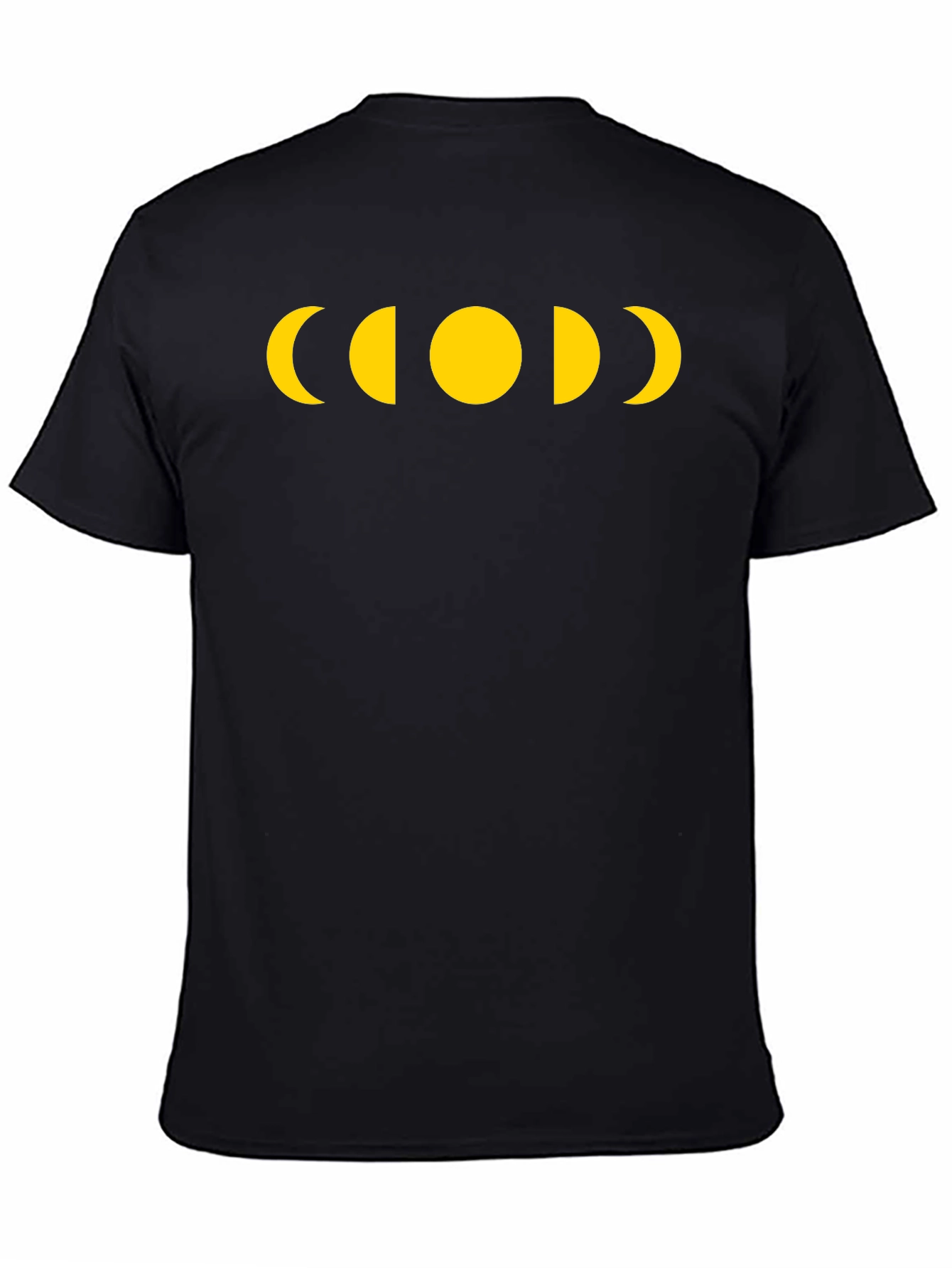 Moon Phase Graphic Tee - Black Casual T-Shirt