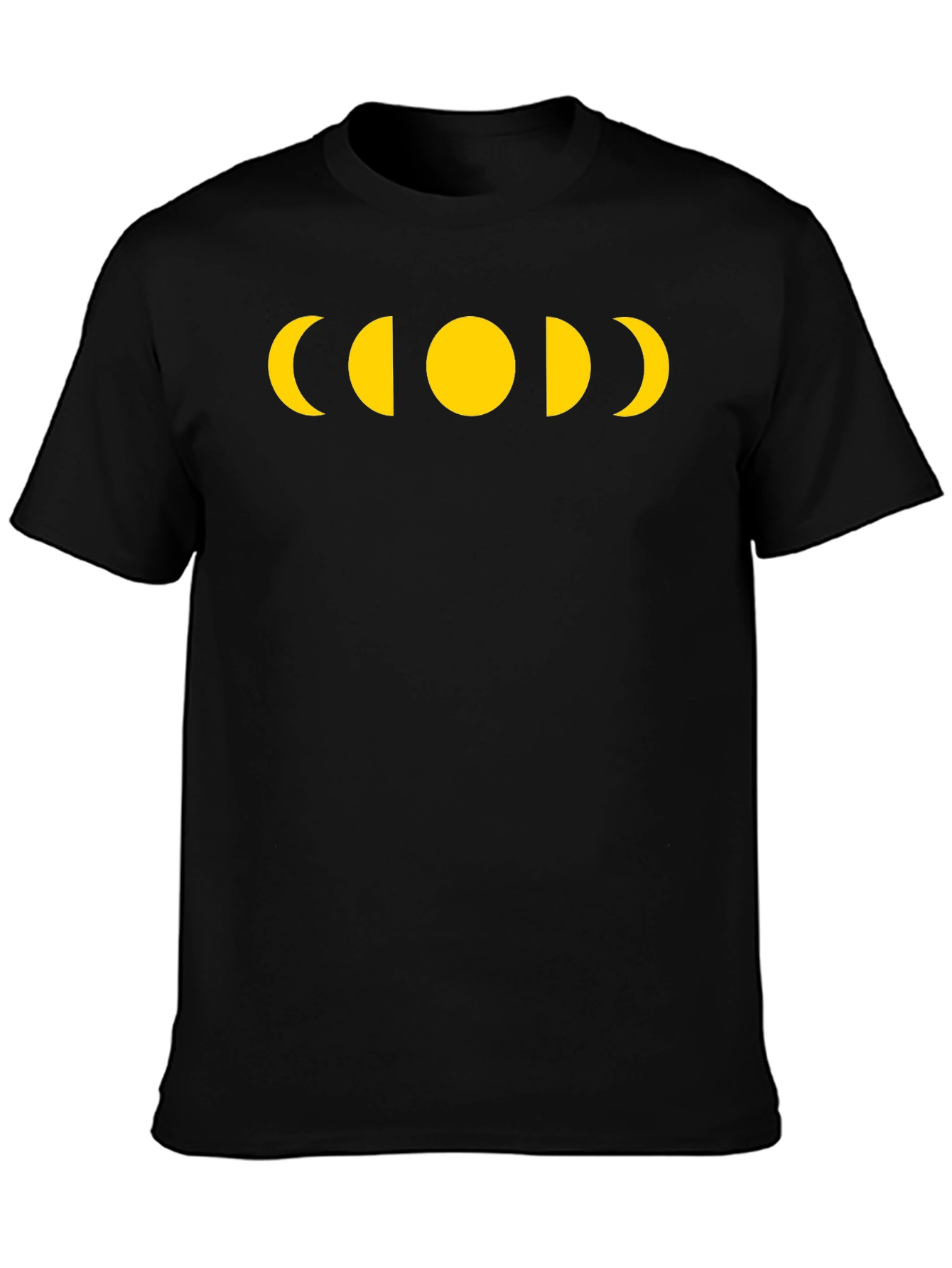 Moon Phase Graphic Tee - Black Casual T-Shirt