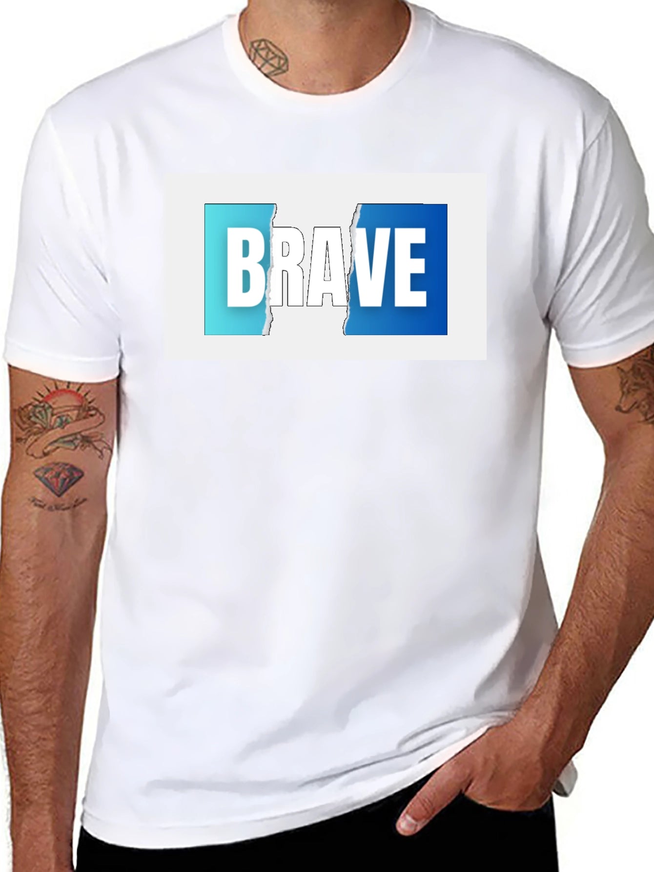 Brave Graphic Print Black T-Shirt
