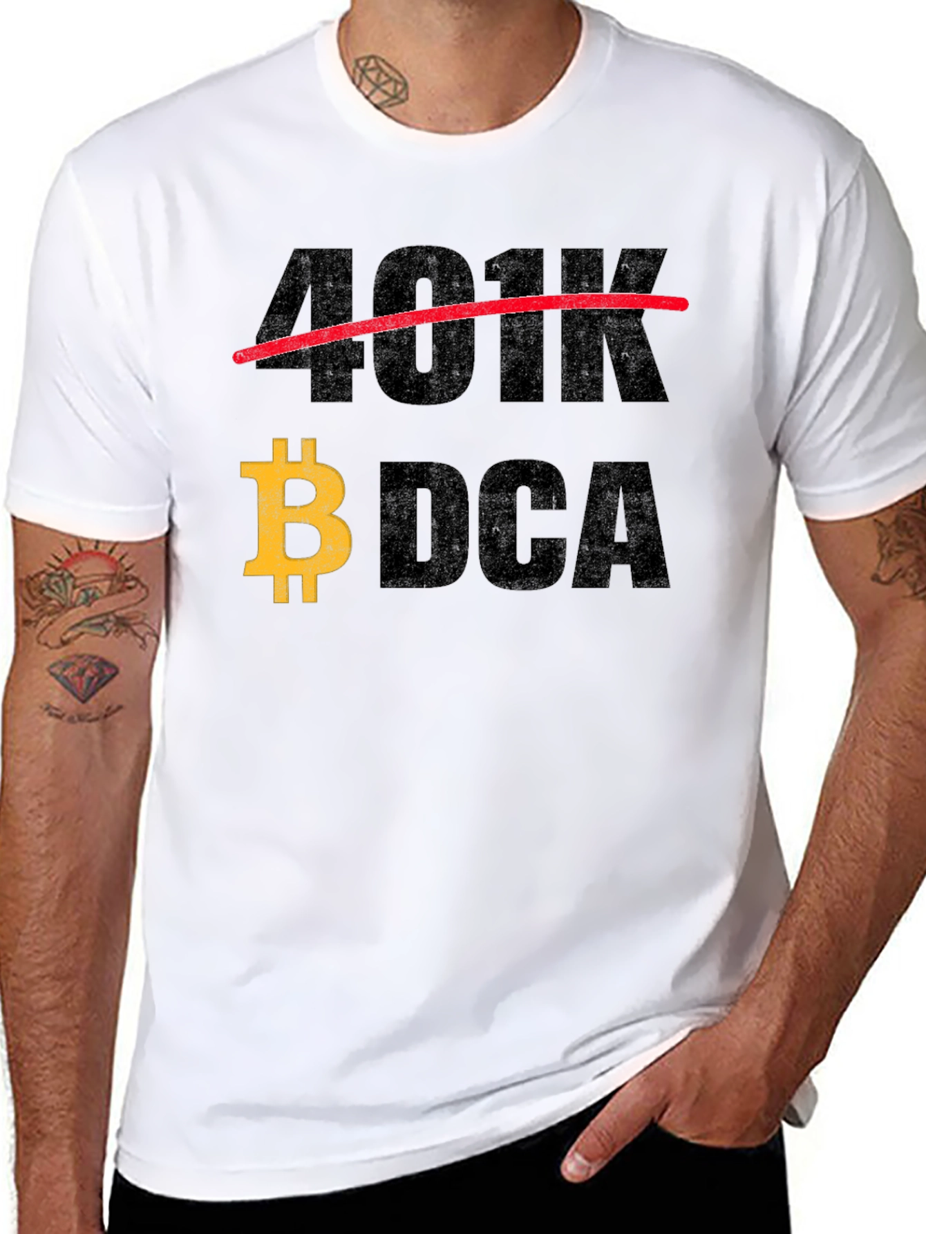Bitcoin DCA T-Shirt - Cryptocurrency Investor Apparel