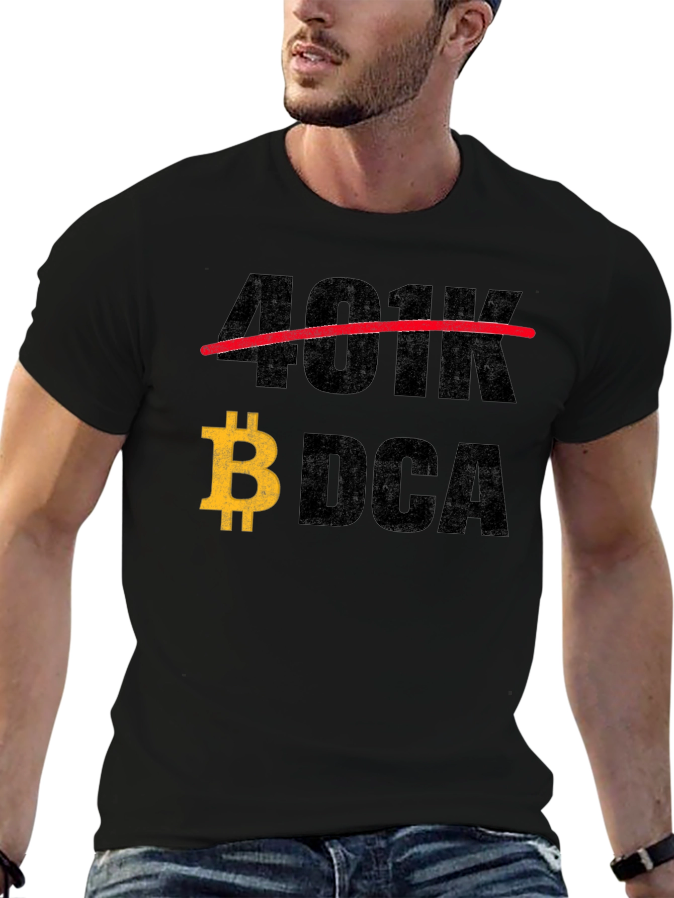 Bitcoin DCA T-Shirt - Cryptocurrency Investor Apparel