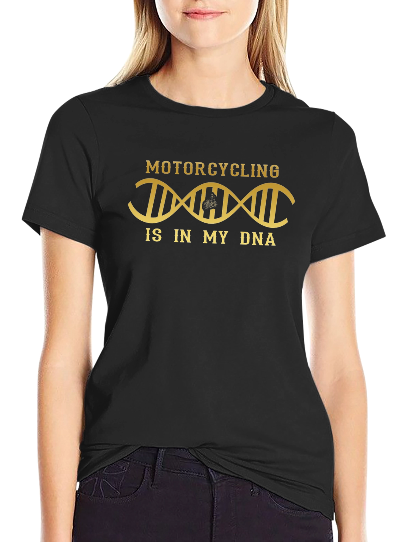 Motorcycling DNA T-Shirt - Black Graphic Tee