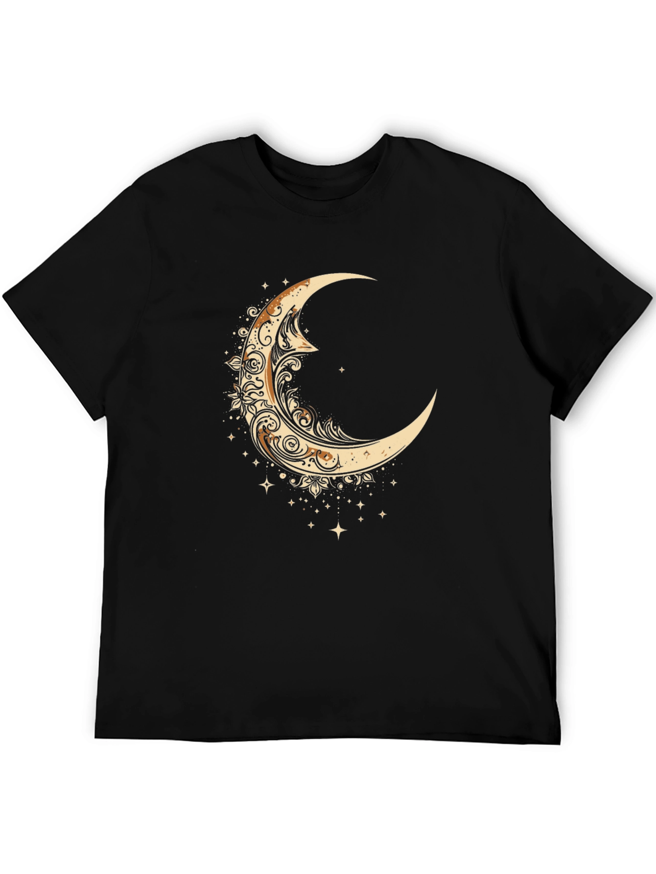 Mystical Moon Graphic Tee - Black Cotton Comfort