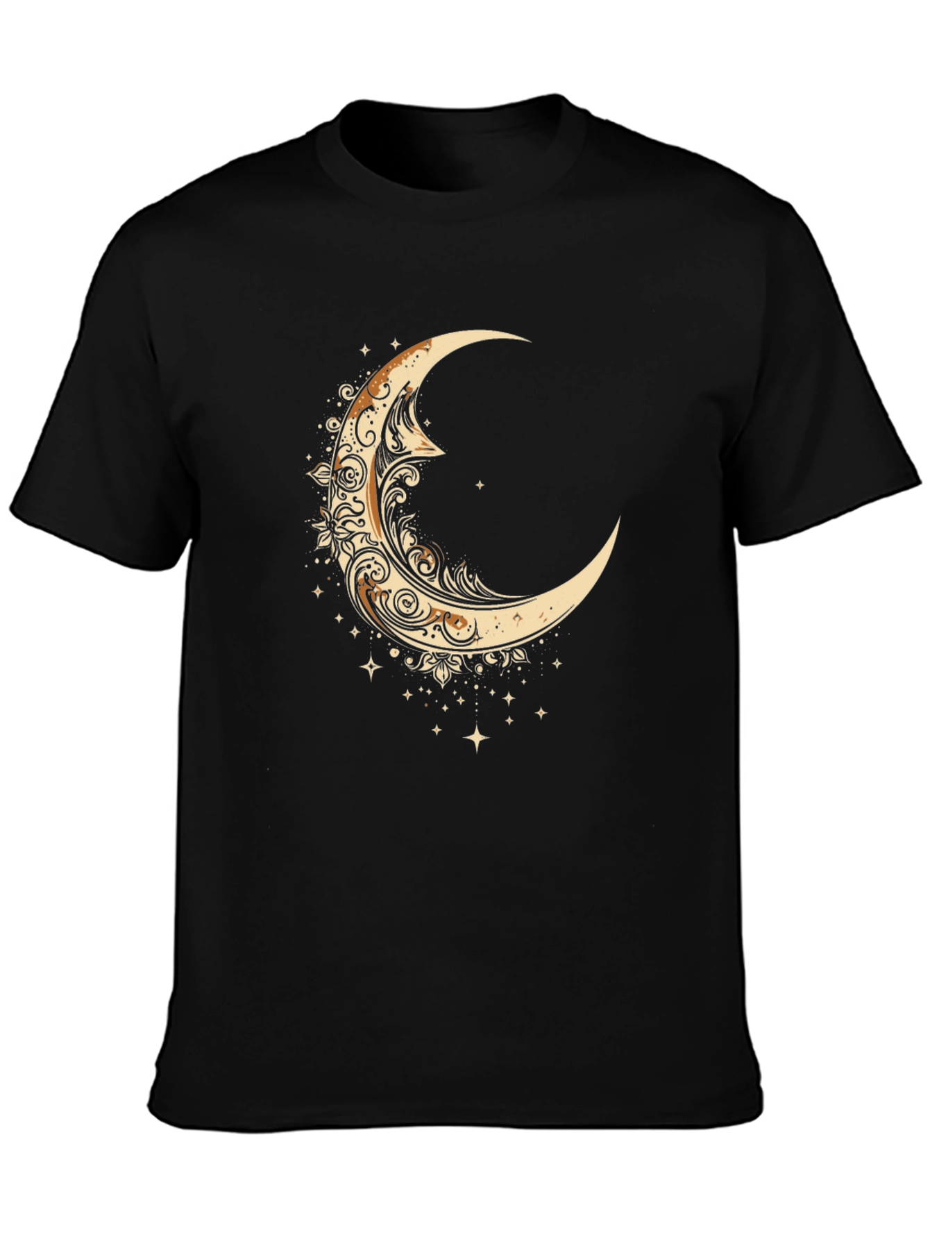 Mystical Moon Graphic Tee - Black Cotton Comfort