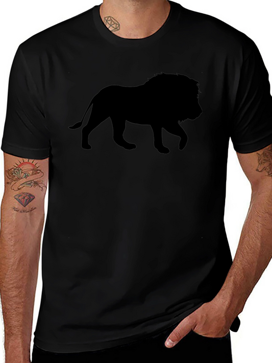Lion Silhouette Black T-Shirt