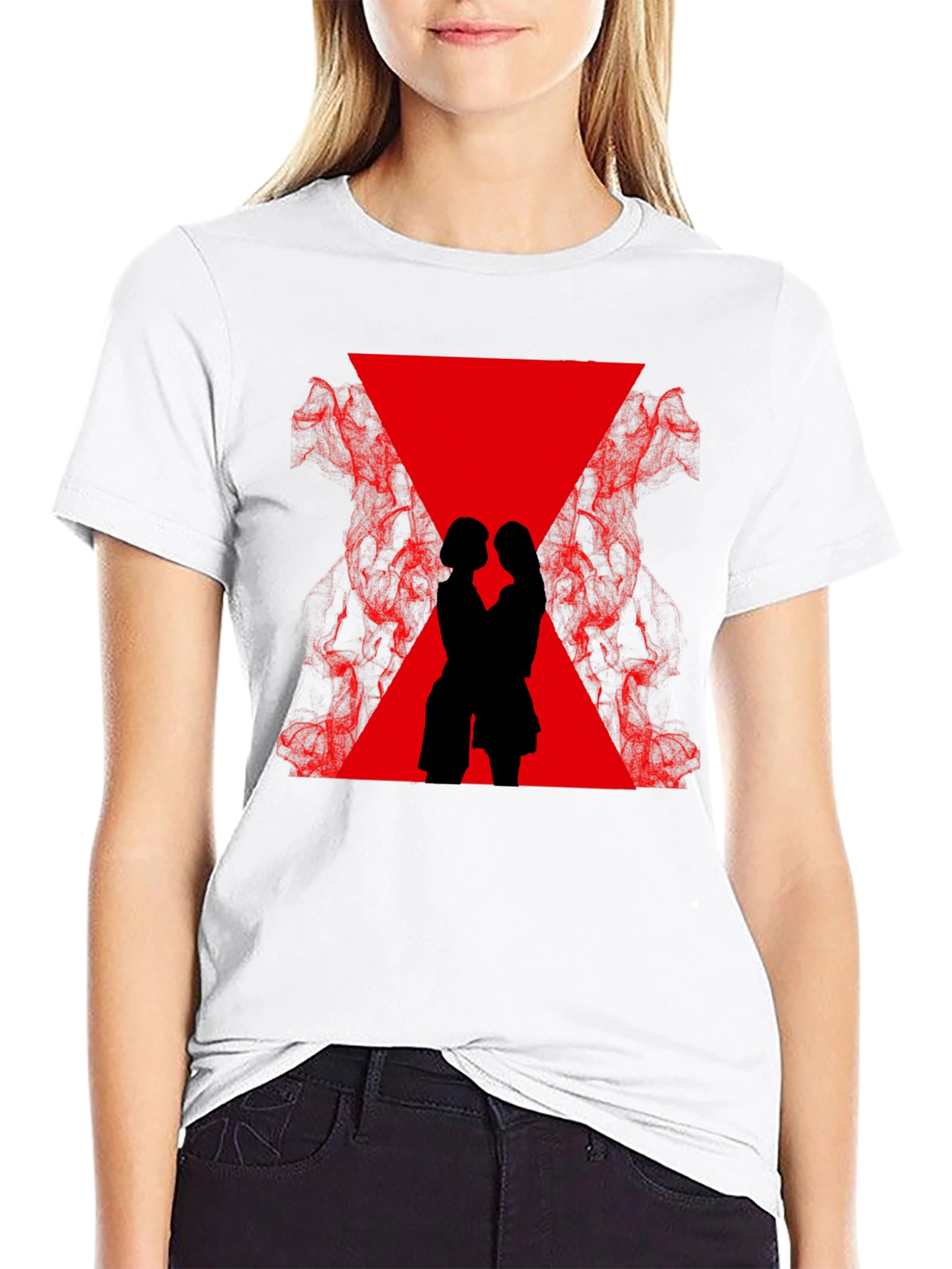 Black Widow Silhouette Graphic T-Shirt