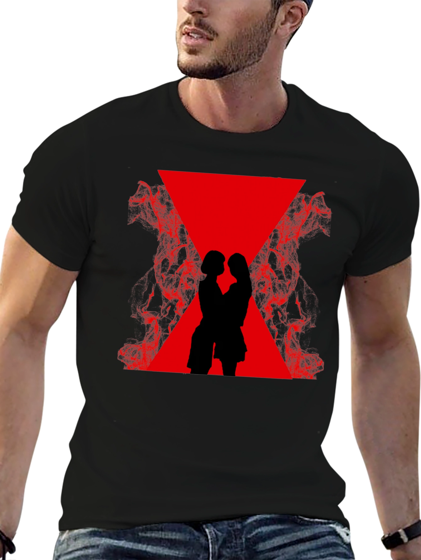 Black Widow Silhouette Graphic T-Shirt