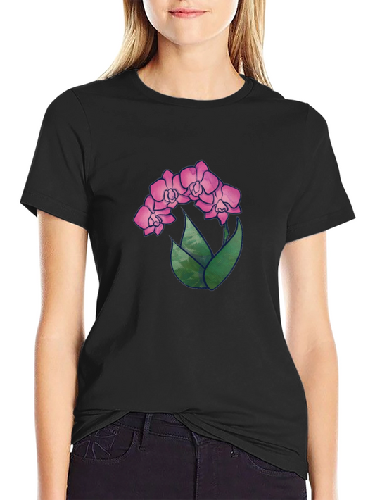 Orchid Flower Graphic T-Shirt - Modern Floral Tee
