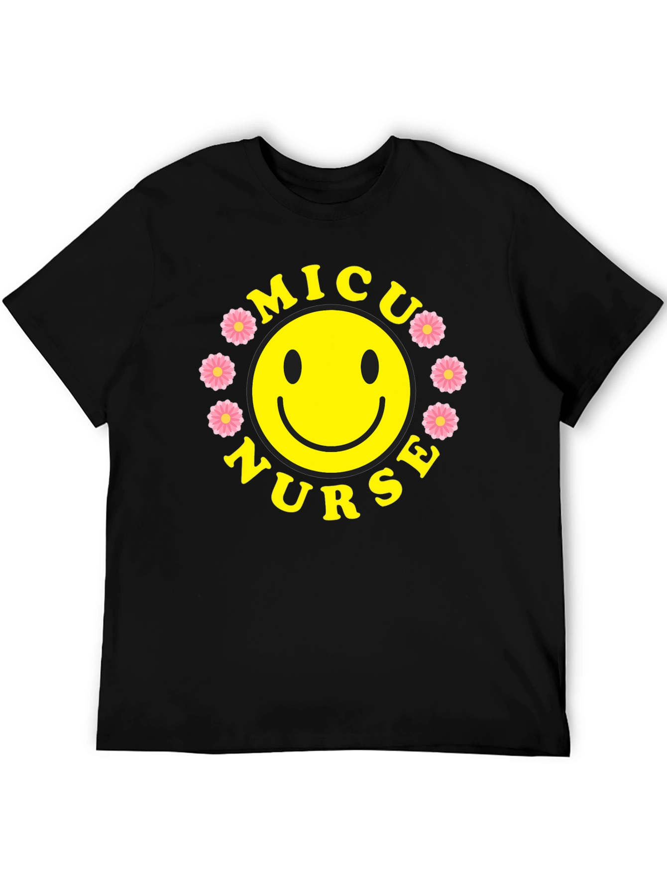 MICU Nurse Smiley Face Graphic T-Shirt