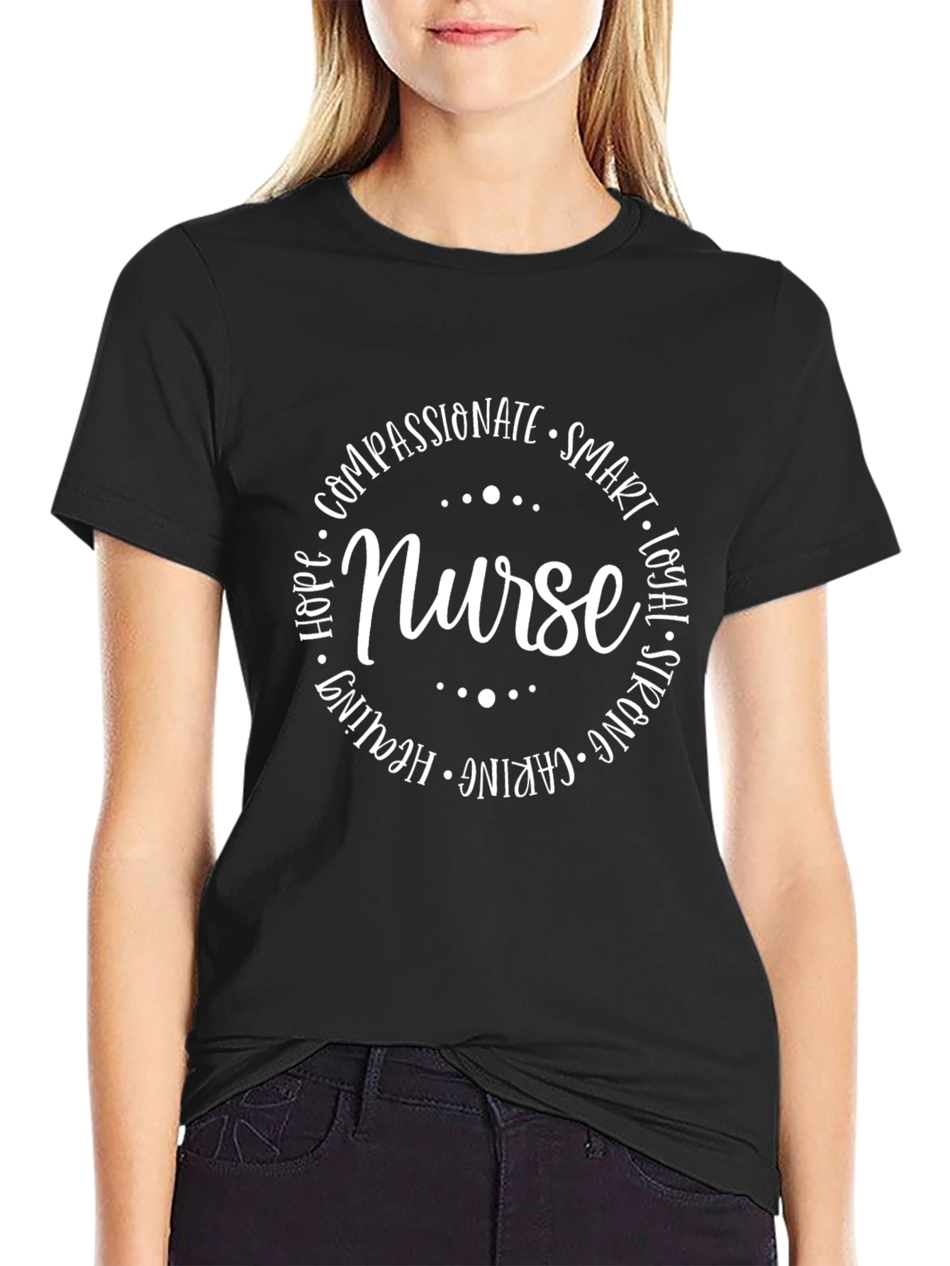 Nurse Compassionate Graphic T-Shirt - Black
