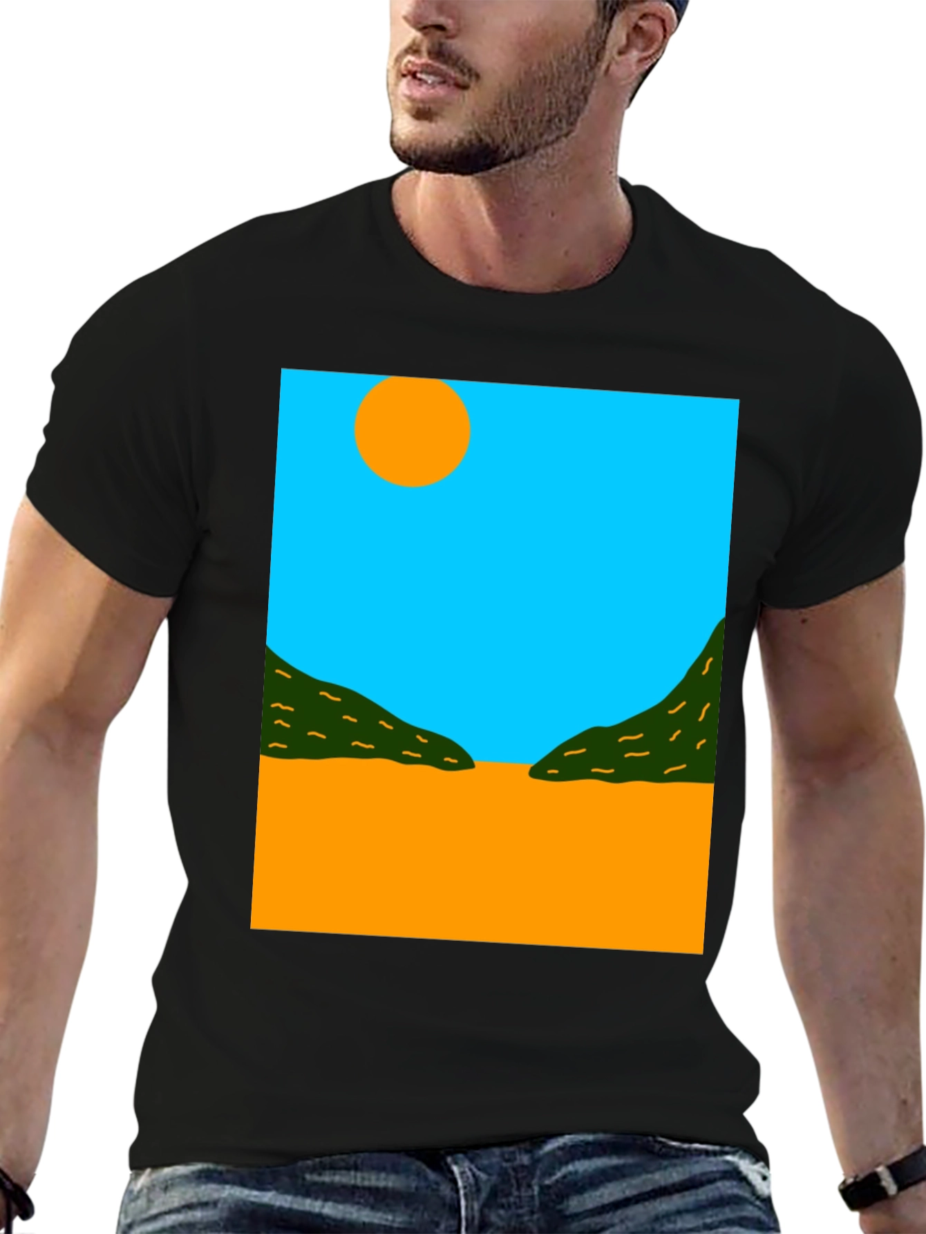 Abstract Landscape Graphic T-Shirt - Modern Art Tee