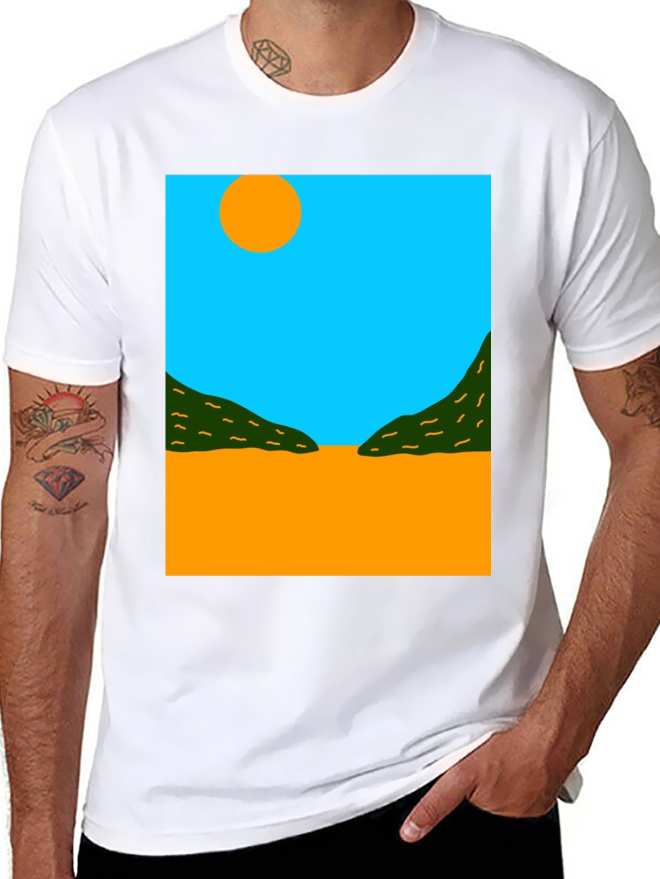 Abstract Landscape Graphic T-Shirt - Modern Art Tee