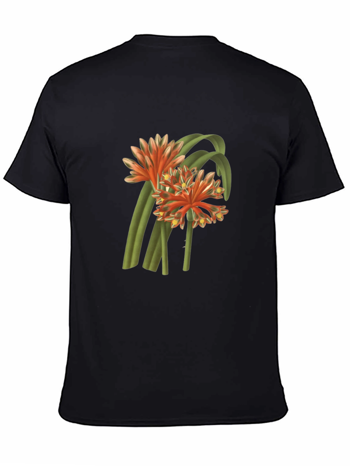 Botanical Flower Graphic Tee - Black