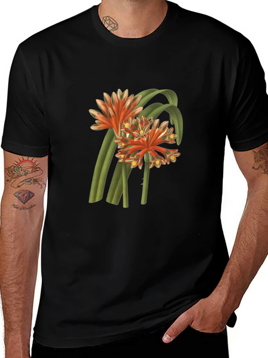 Botanical Flower Graphic Tee - Black