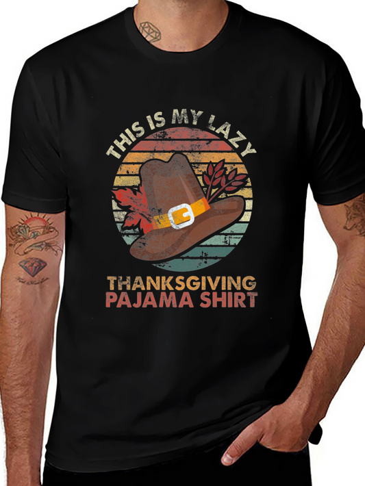 Lazy Thanksgiving Pajama Shirt | Novelty Holiday Tee