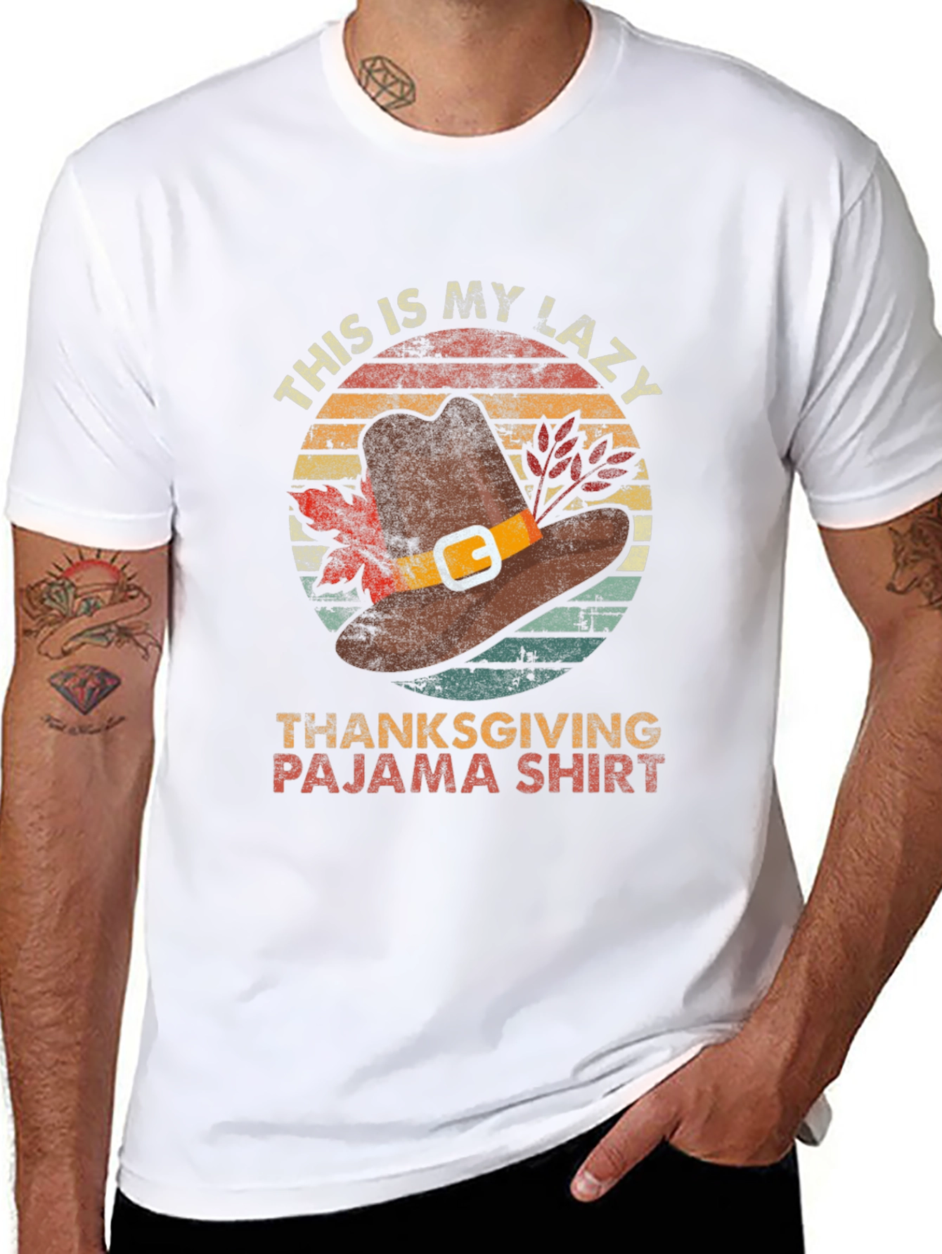 Lazy Thanksgiving Pajama Shirt | Novelty Holiday Tee