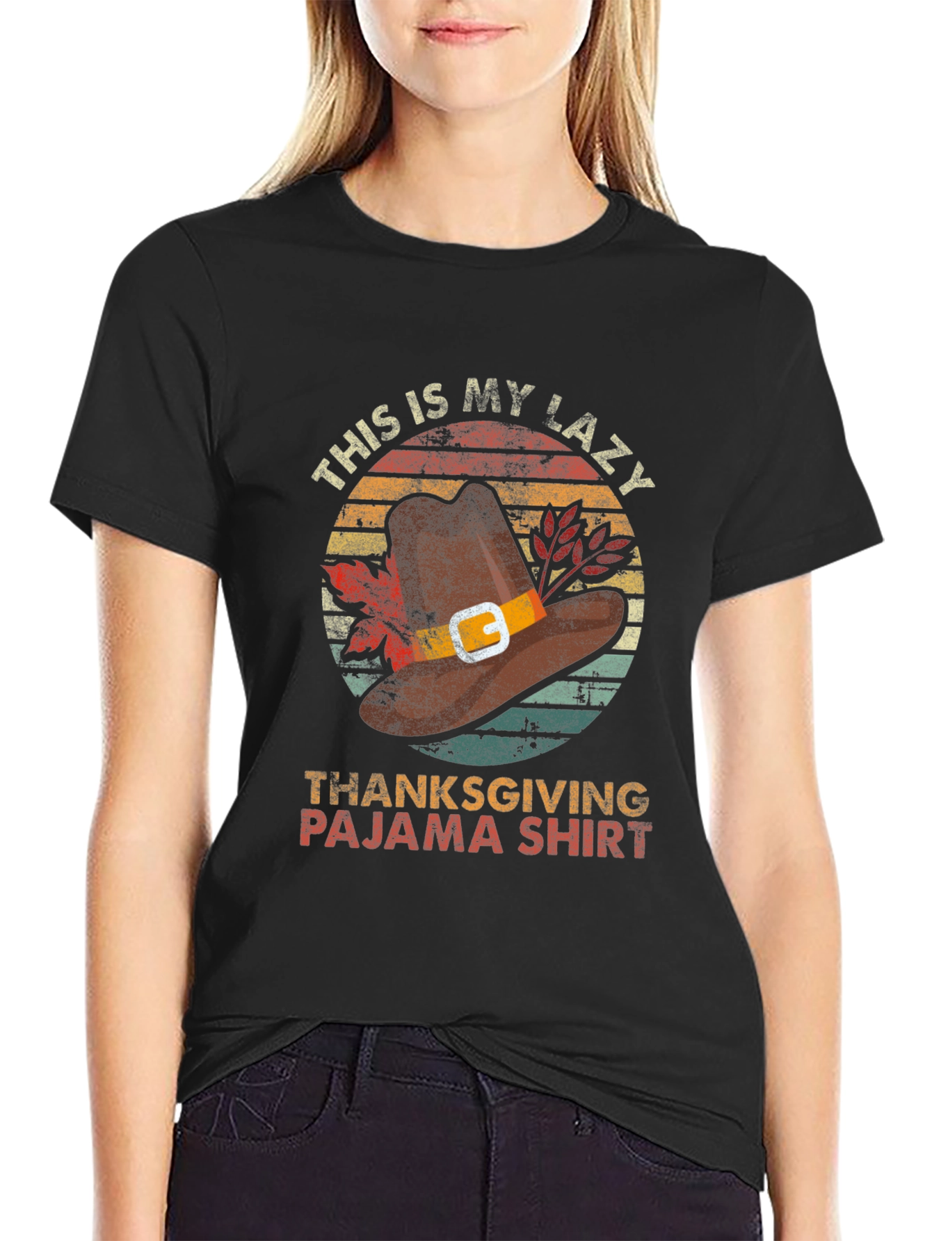 Lazy Thanksgiving Pajama Shirt | Novelty Holiday Tee
