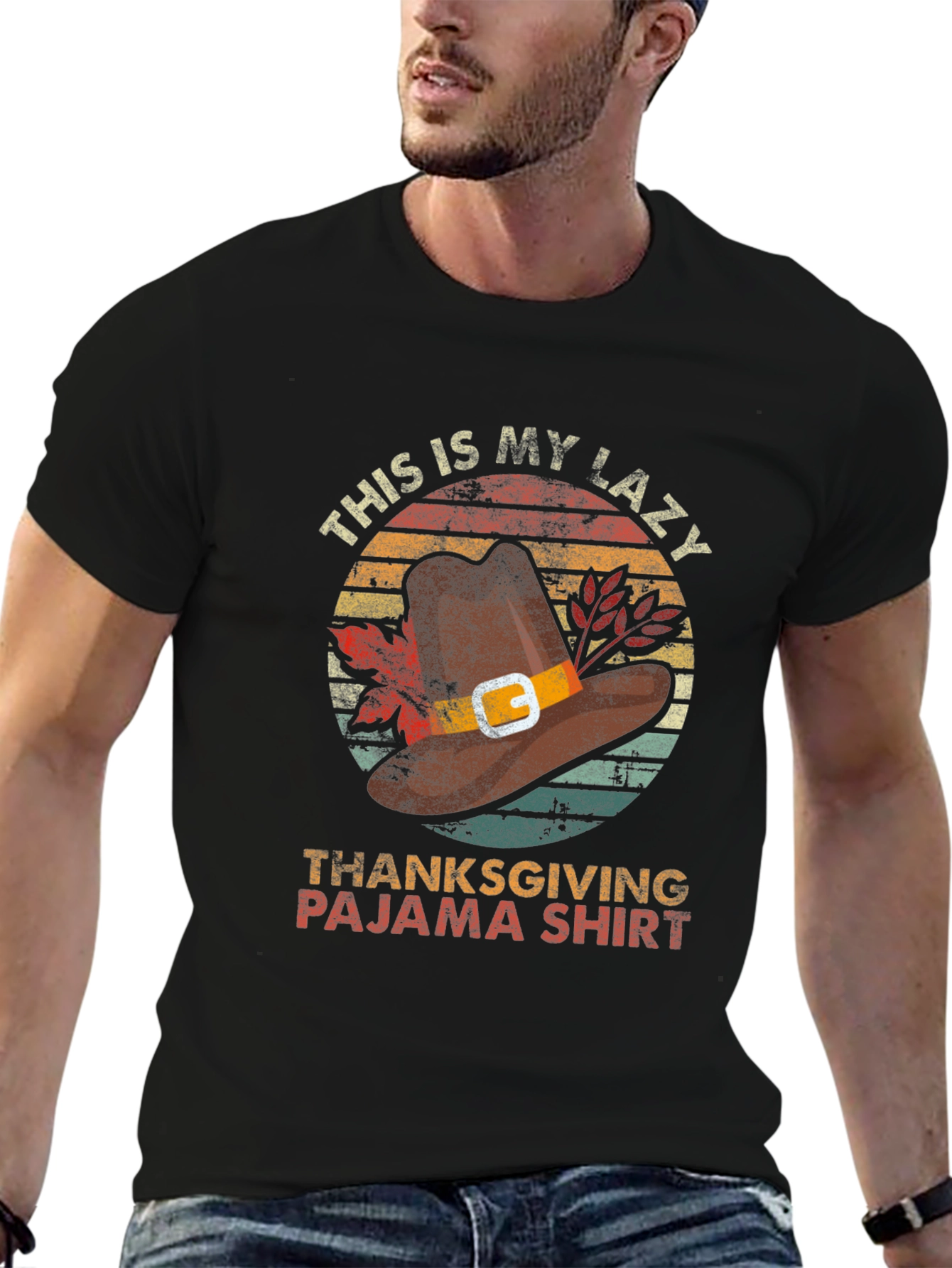 Lazy Thanksgiving Pajama Shirt | Novelty Holiday Tee