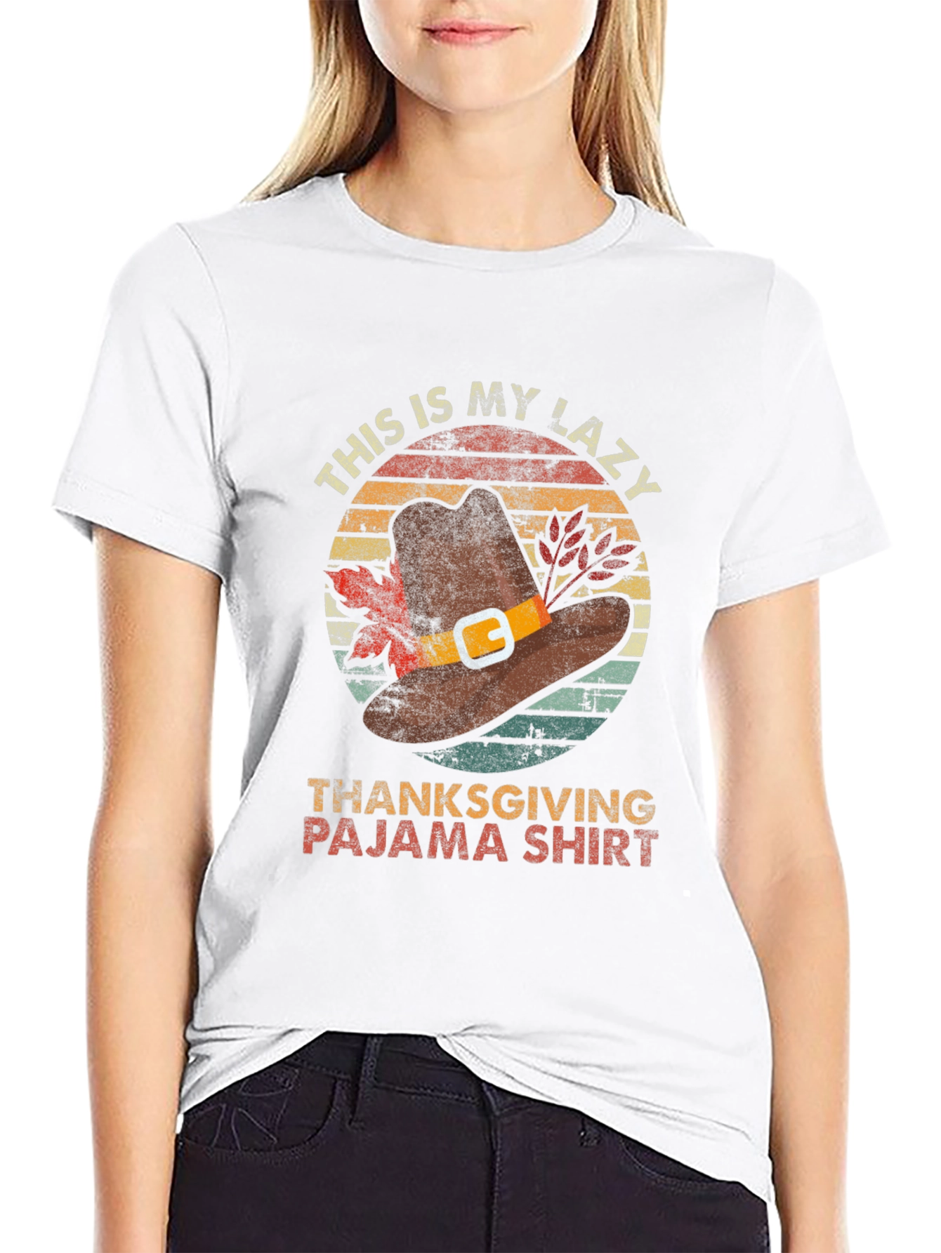 Lazy Thanksgiving Pajama Shirt | Novelty Holiday Tee