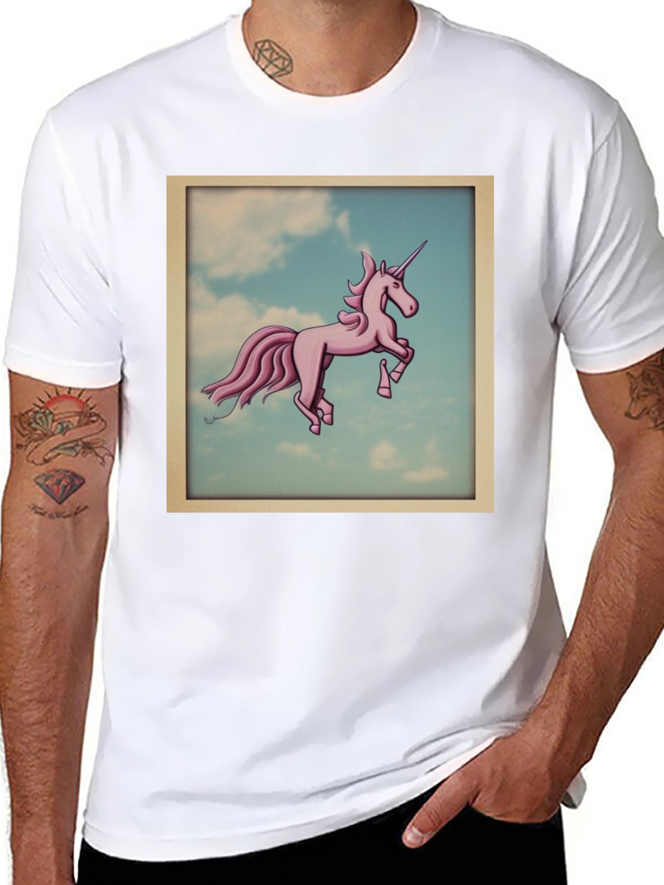 Unicorn in the Sky Black T-Shirt