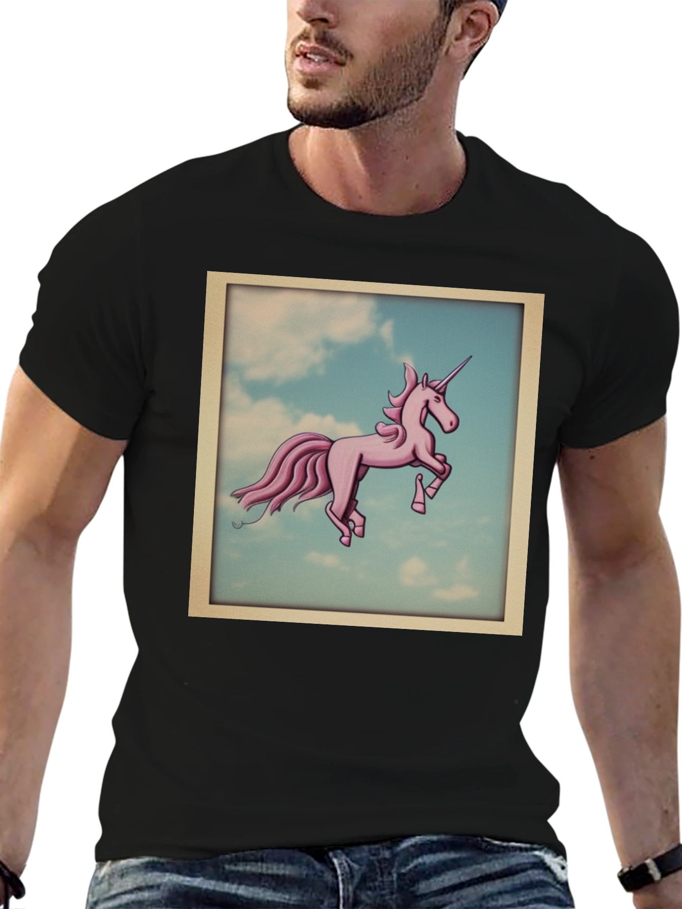 Unicorn in the Sky Black T-Shirt