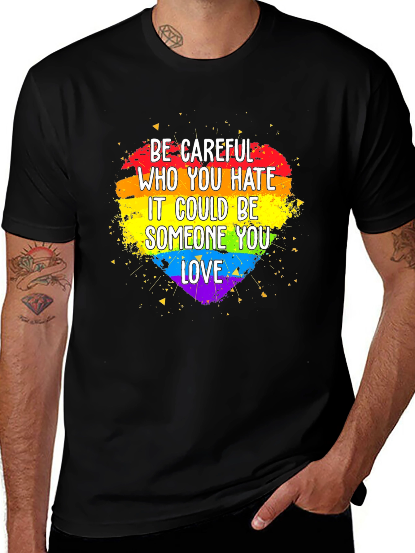 Be Careful LGBT Pride Heart T-Shirt