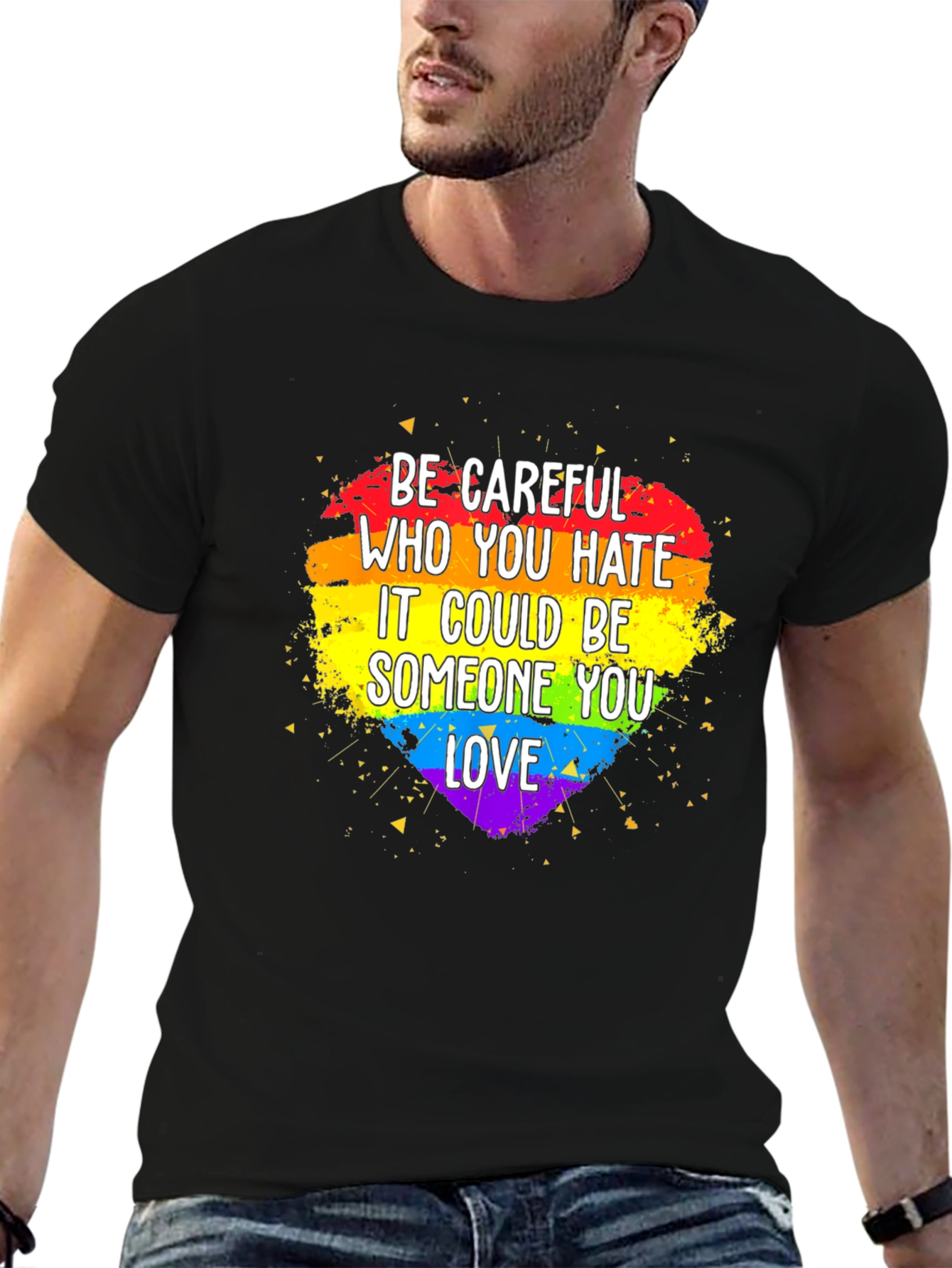 Be Careful LGBT Pride Heart T-Shirt