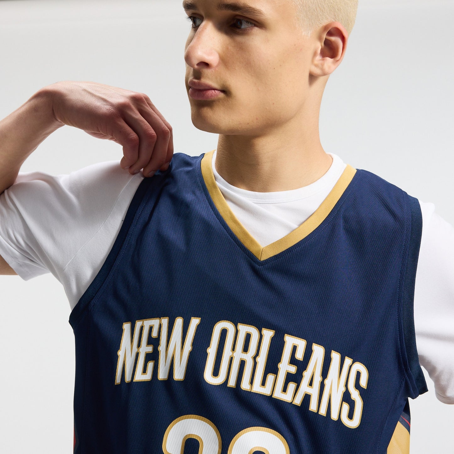 Men's New Orleans Pelicans Derik Queen Fanatics Navy Fast Break Replica Jersey - Icon Edition