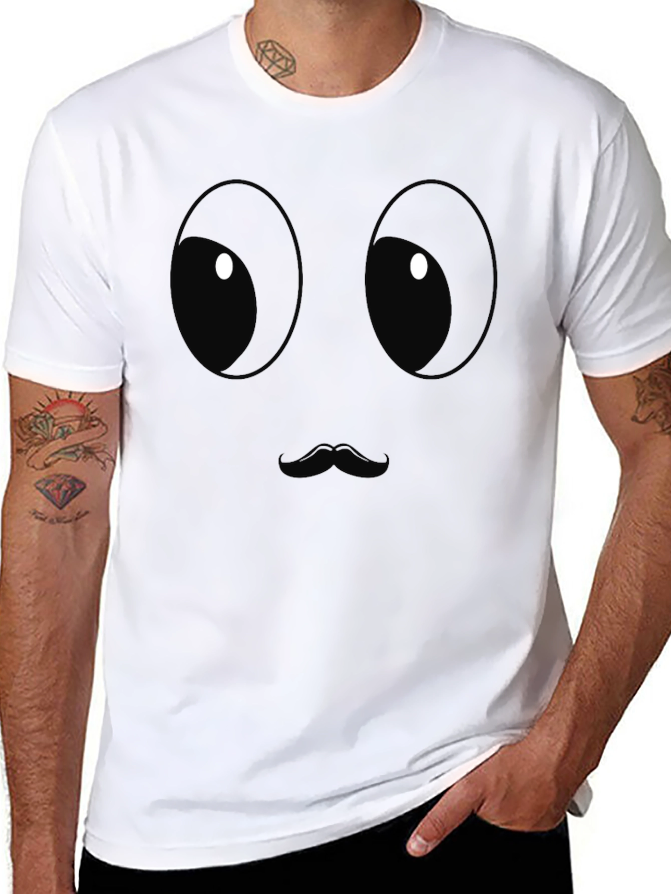 Funny Face Graphic Print T-Shirt - Black