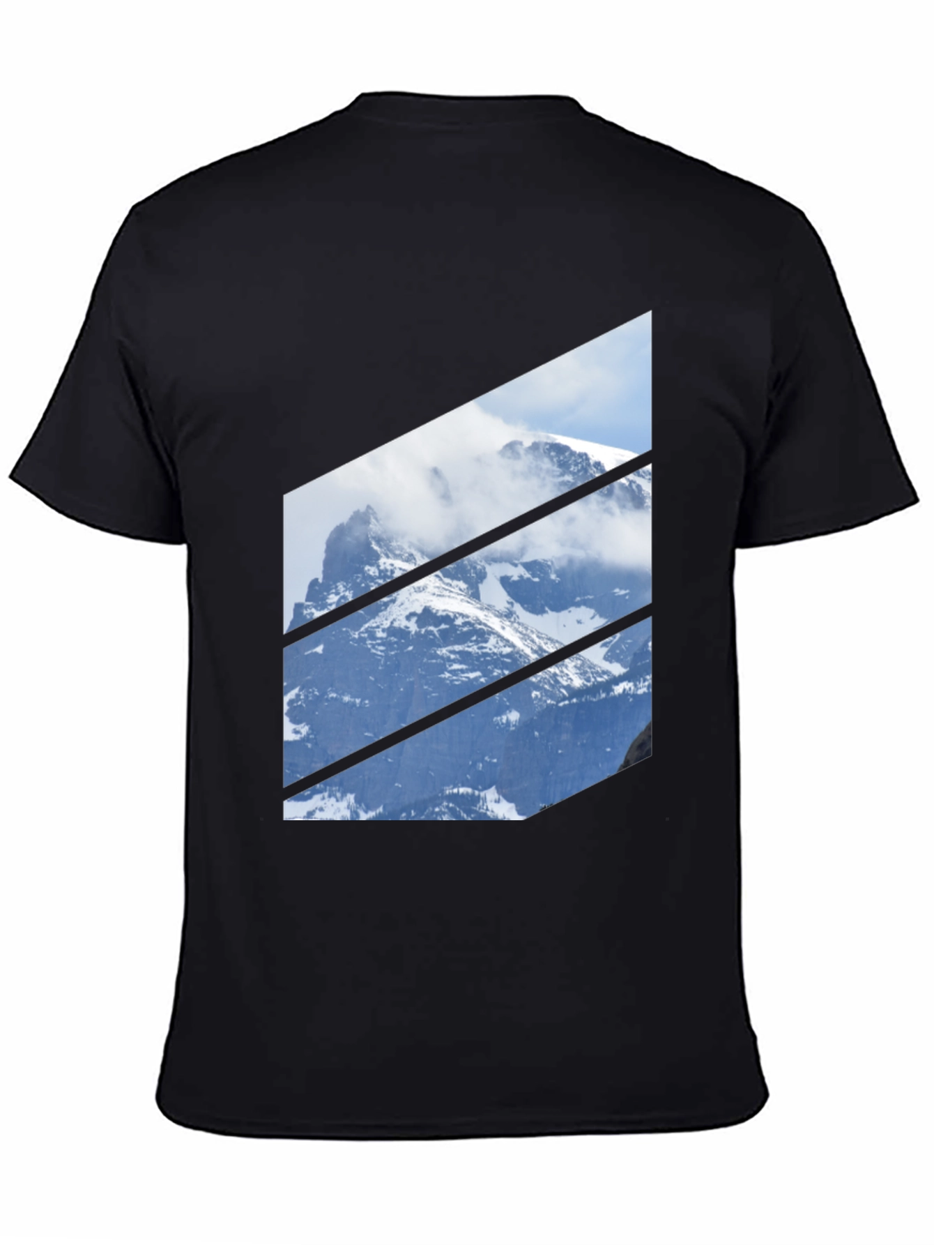Mountainscape Graphic Tee - Black Crew Neck