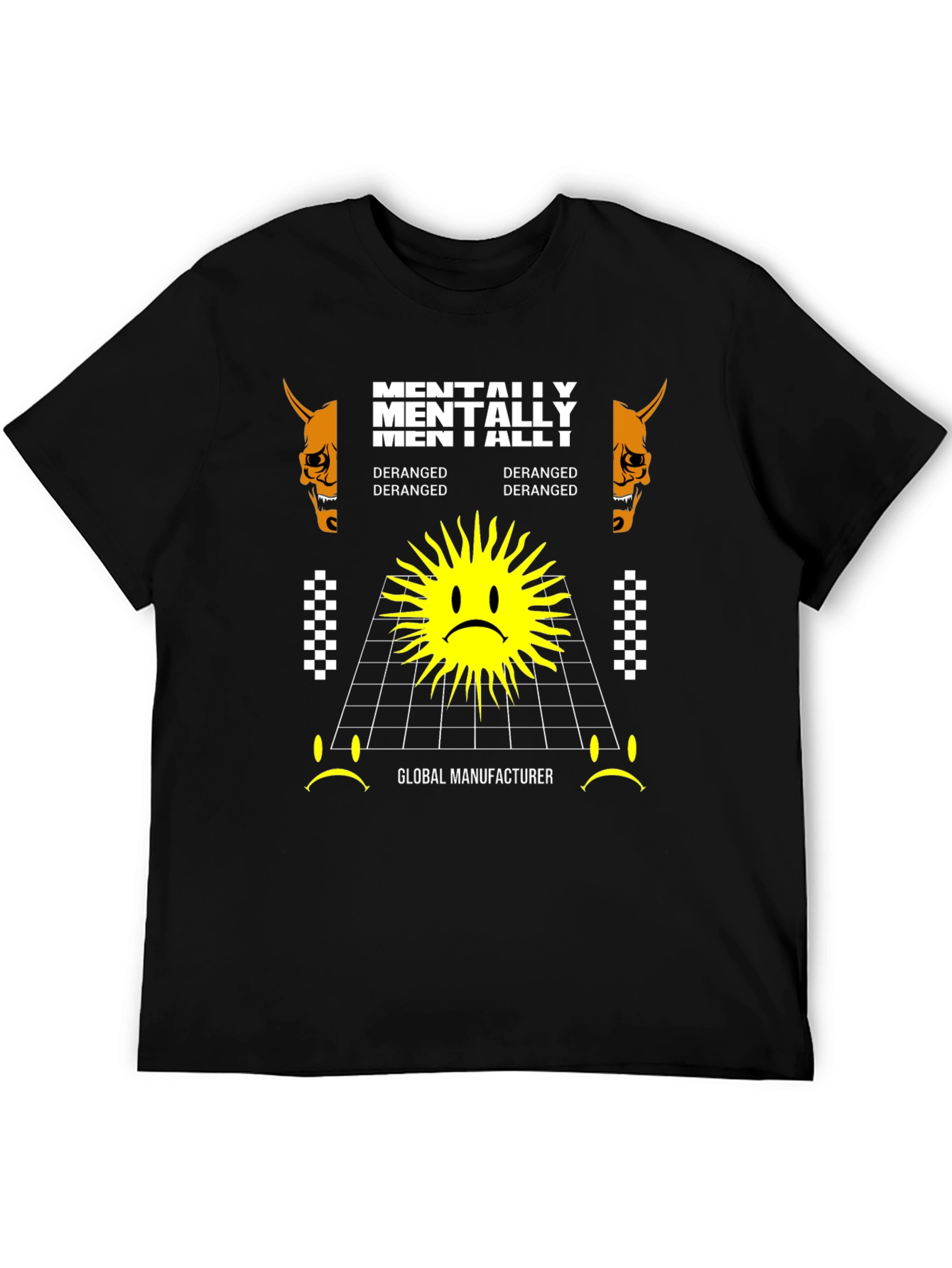 Mentally Deranged Graphic Tee - Black Cotton T-Shirt