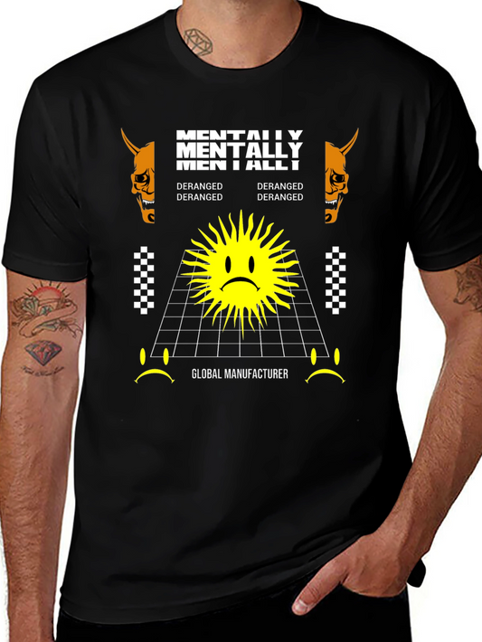 Mentally Deranged Graphic Tee - Black Cotton T-Shirt