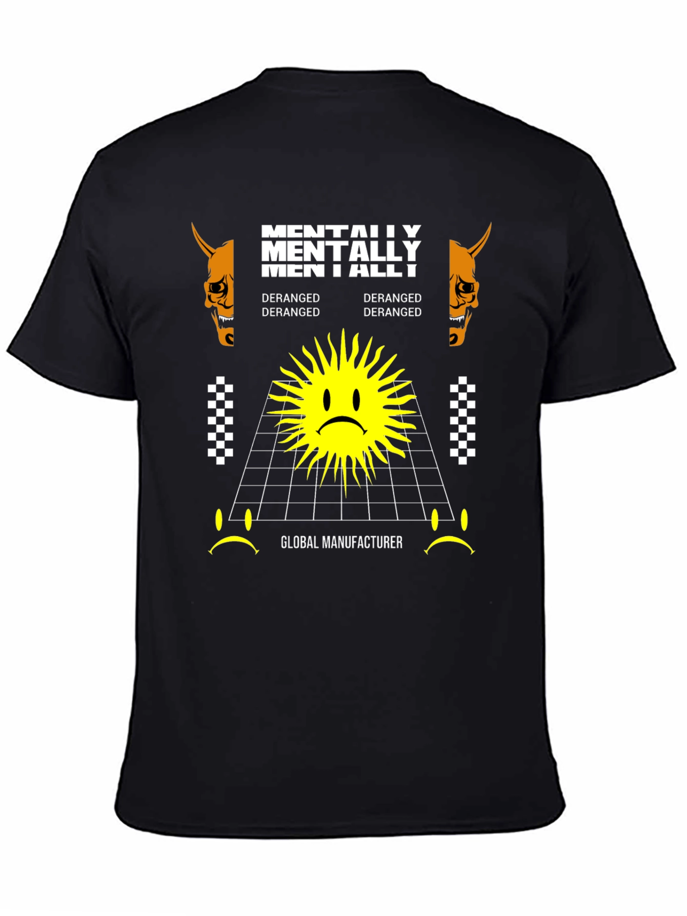 Mentally Deranged Graphic Tee - Black Cotton T-Shirt