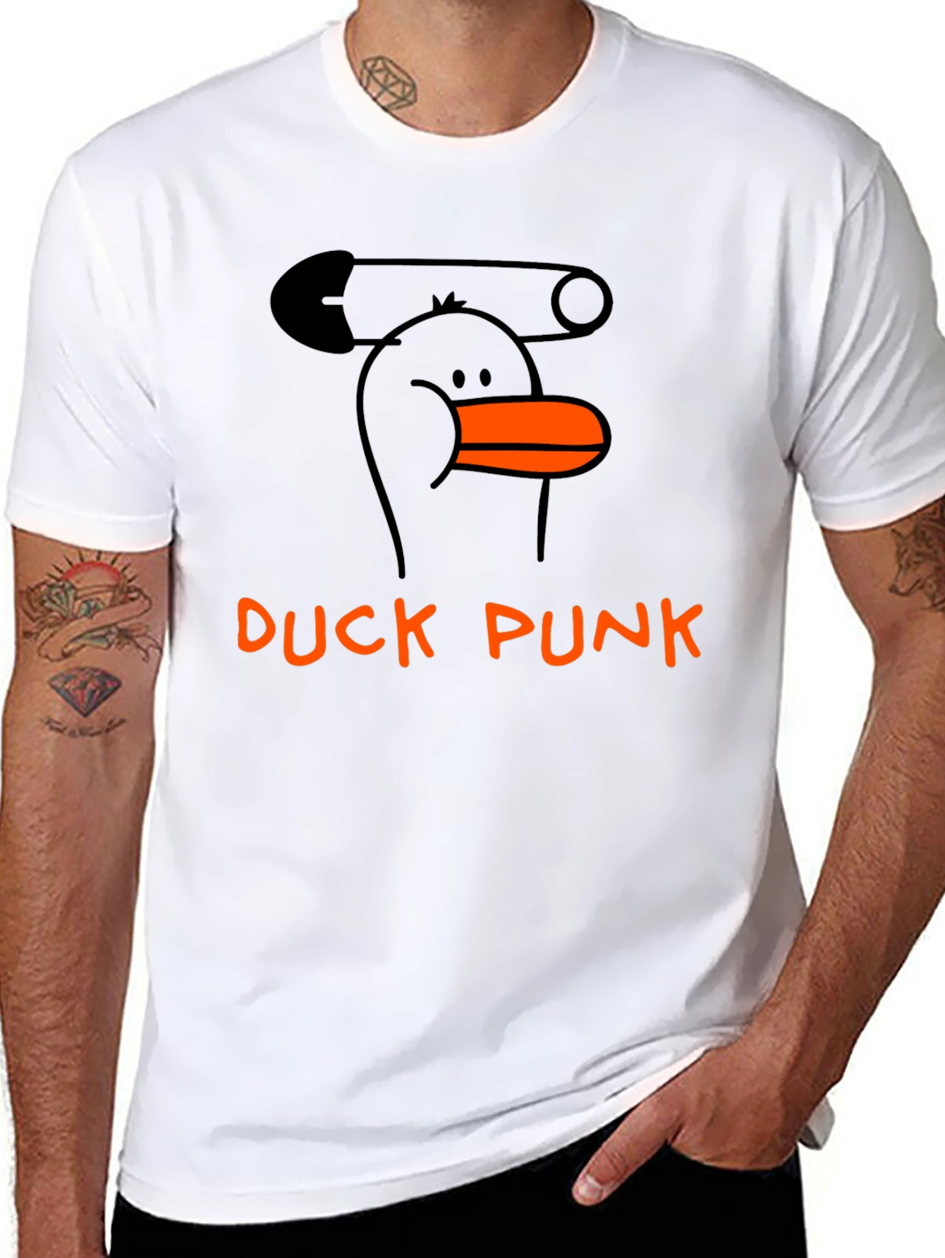 Duck Punk T-Shirt - Edgy Cartoon Style