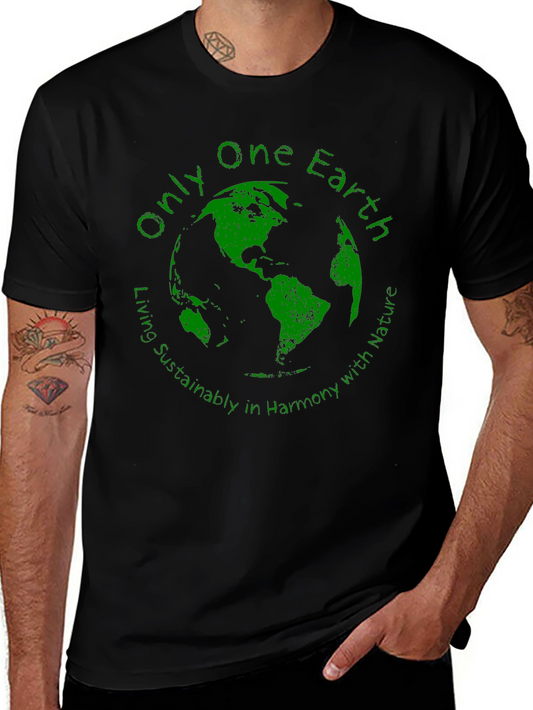 Eco-Friendly Only One Earth Graphic T-Shirt