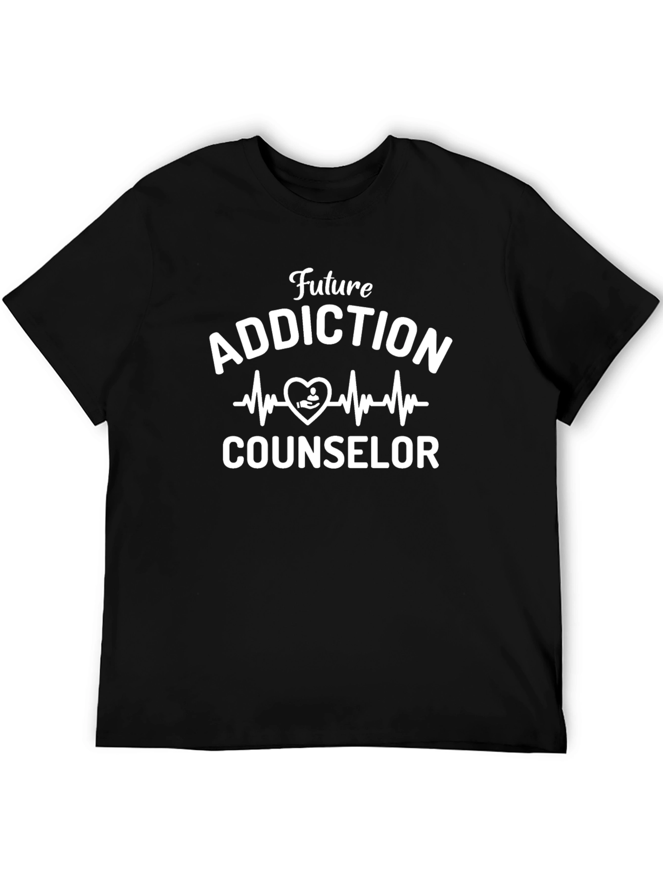 Future Addiction Counselor Black Graphic Tee