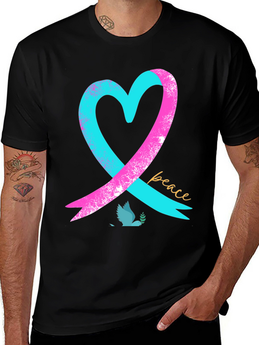Peace Heart Dove T-Shirt - Black