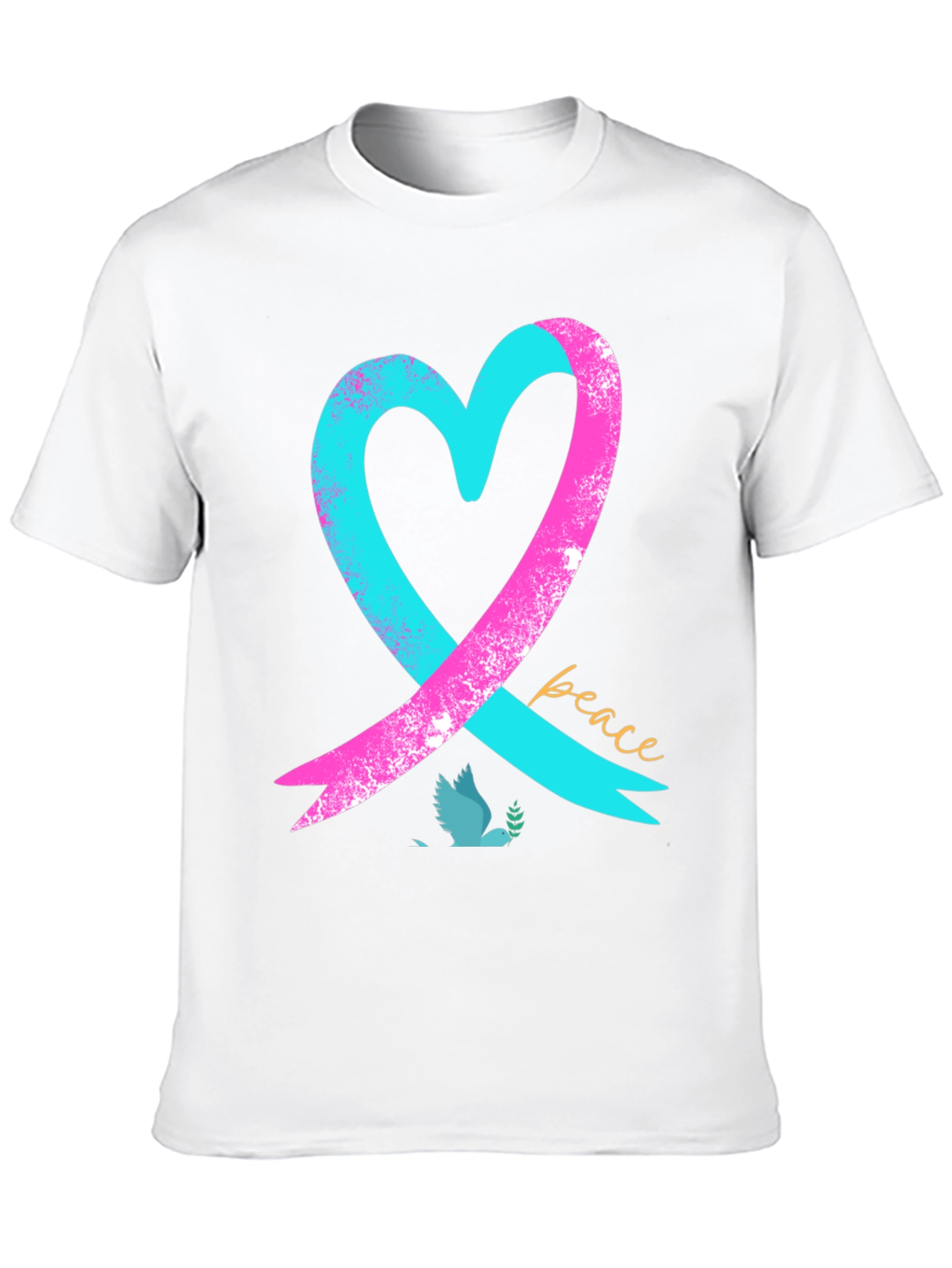 Peace Heart Dove T-Shirt - Black