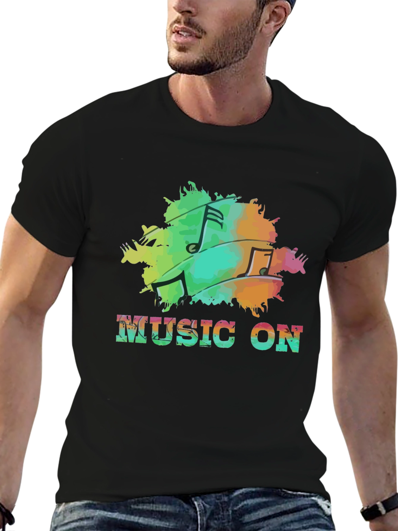 Music On Black T-Shirt