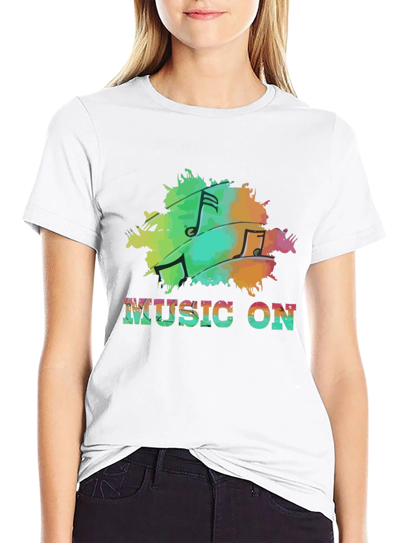 Music On Black T-Shirt